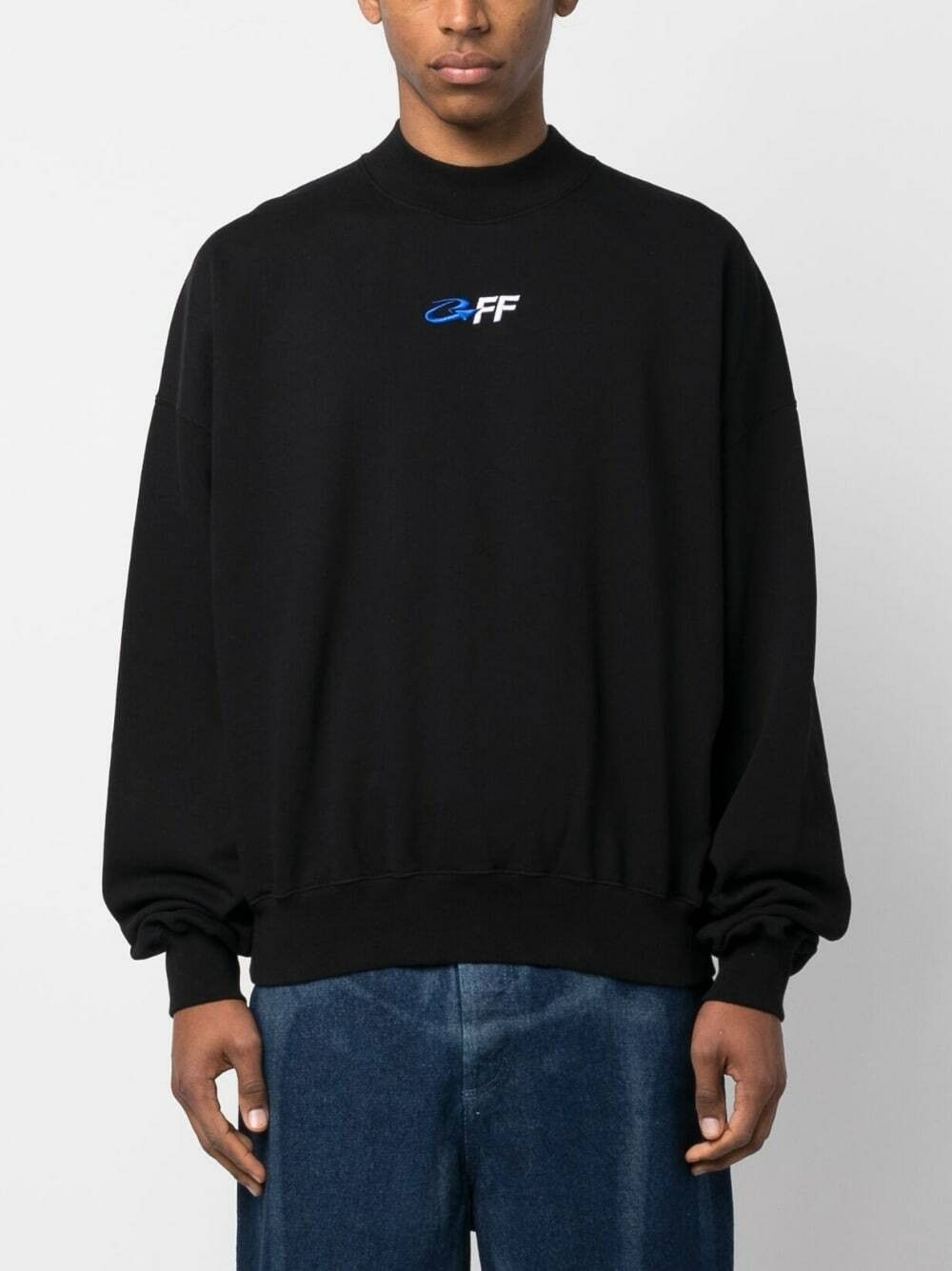 Off-White o1y0325 Logo Crewneck Sweatshirt in Black Size US XXS / EU 40 - 4 Thumbnail