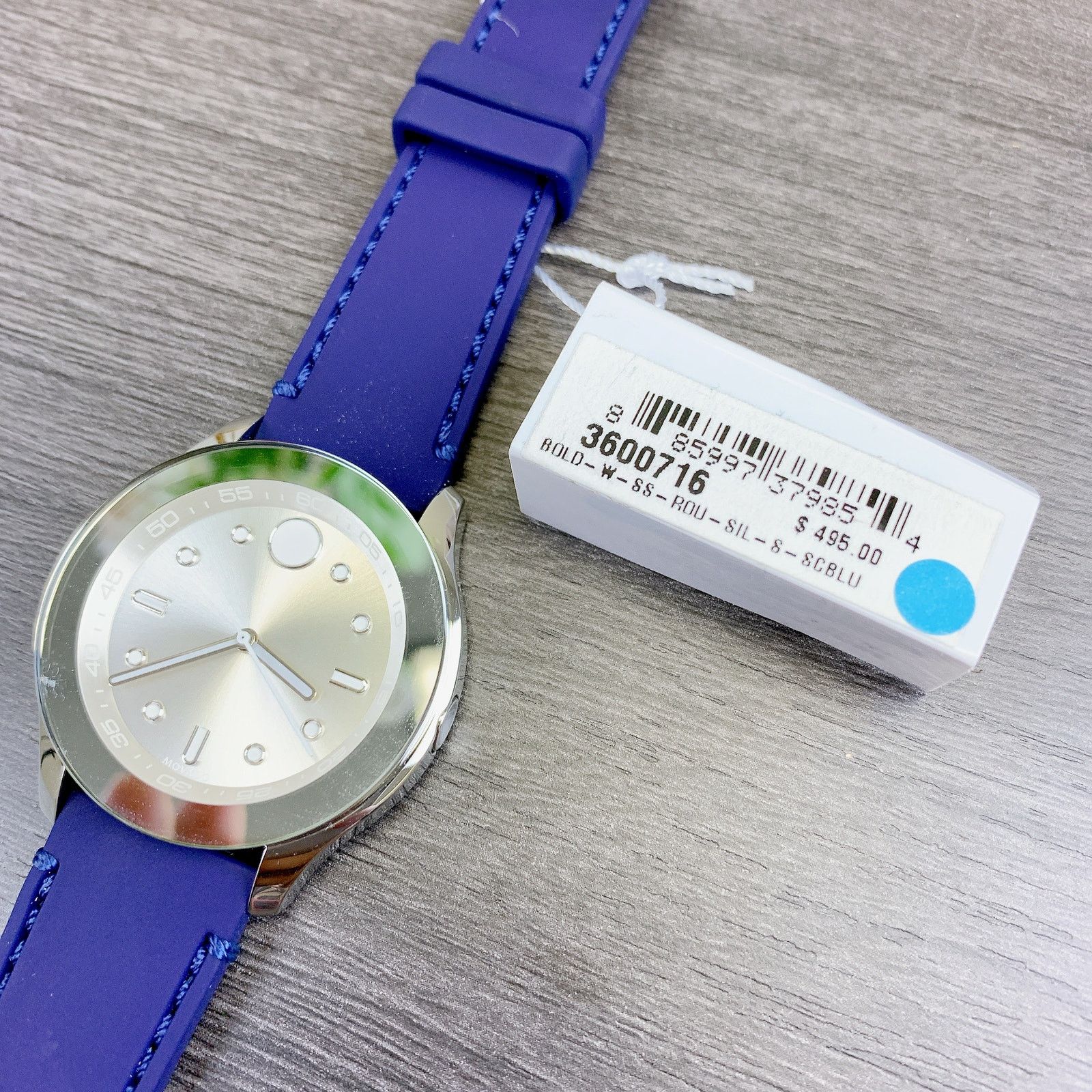 Movado Movado 3600716 Bold Silver Dial Blue Silicone Strap Watch Size ONE SIZE - 7 Thumbnail