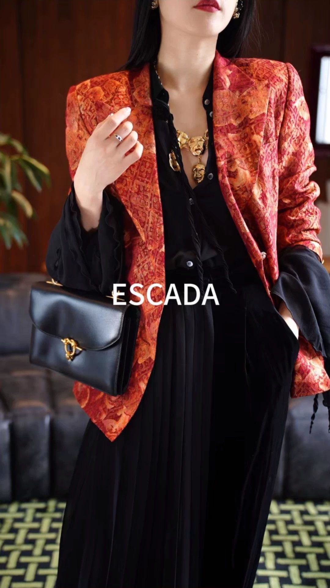Escada Escada Vintage Burnout Silk Wool Broc Gem Blazer Size M / US 6-8 / IT 42-44 - 1 Thumbnail