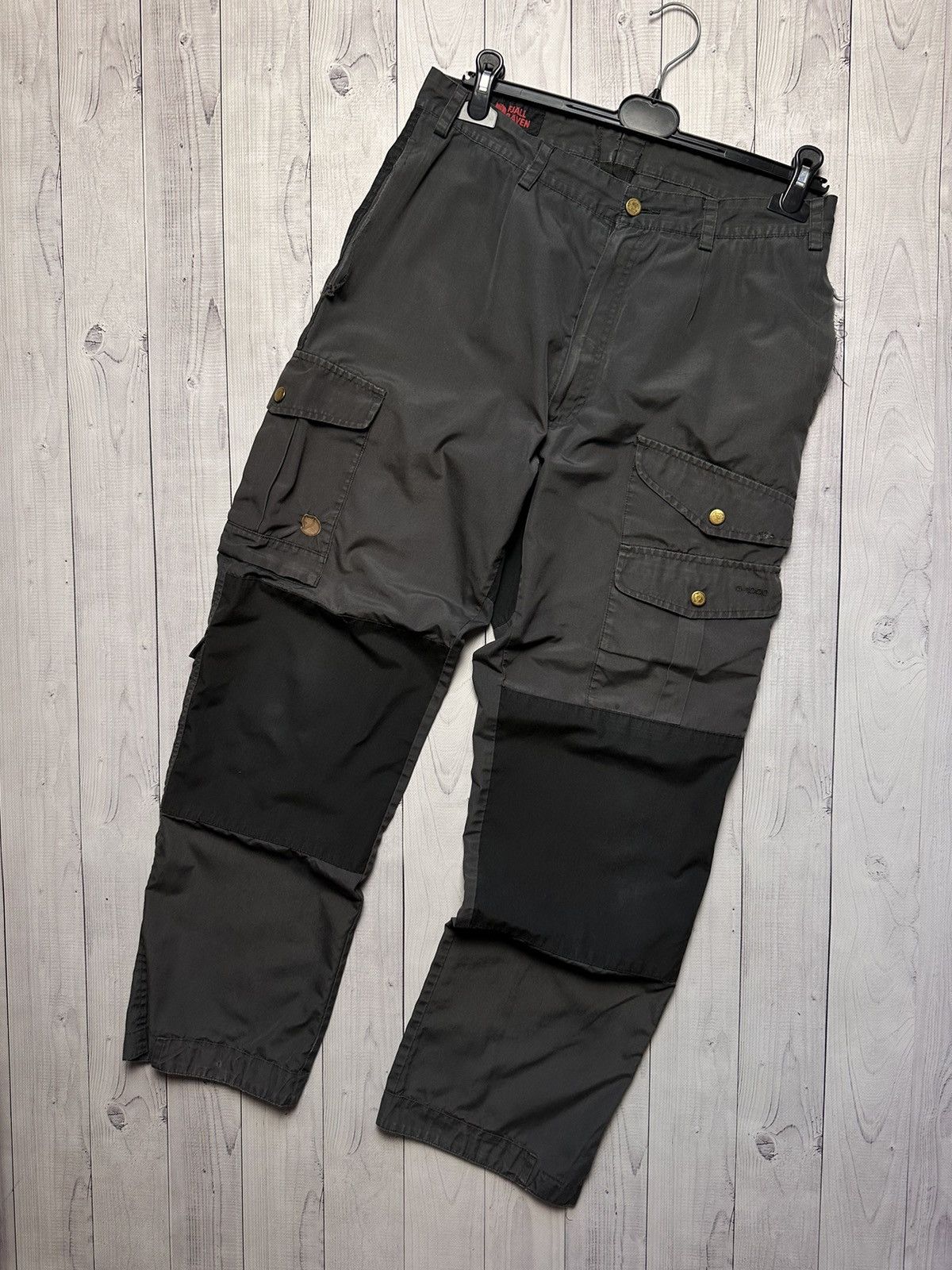 Fjällräven ブラック カーゴパンツ G1000 Fjallraven × Outdoor Life × Vintage Vintage Fjallraven G1000