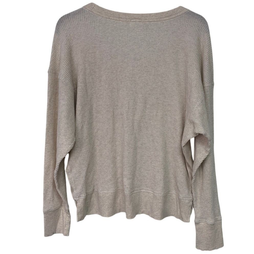 American Eagle Outfitters New Offline Aerie Off White Waffled Long Sleeve Sweatshirt Size S / US 4 / IT 40 - 3 Thumbnail