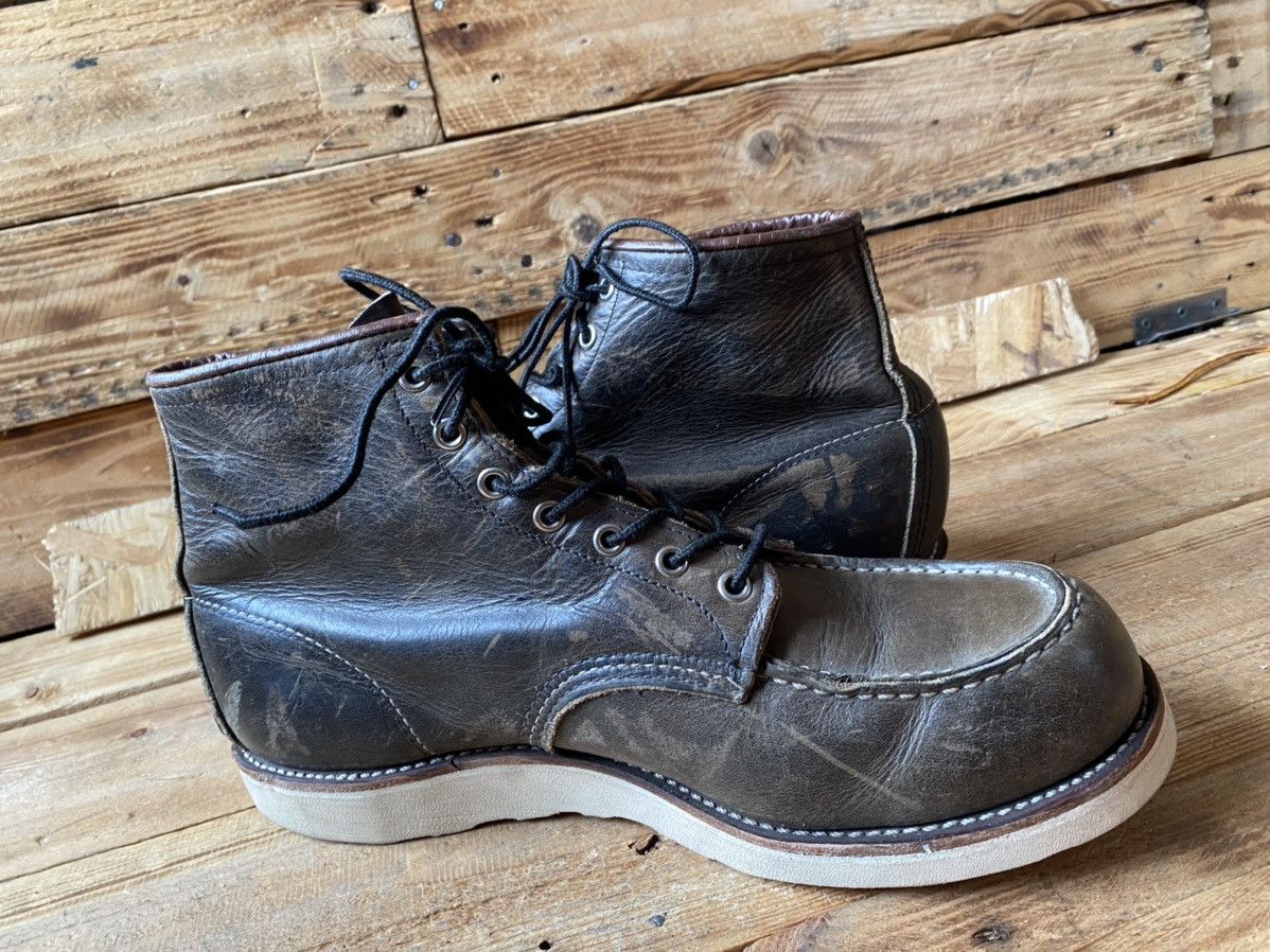 Red Wing Redwing moc-toe charcoal rough leather boots sz12D Size US 12 / EU 45 - 12 Thumbnail