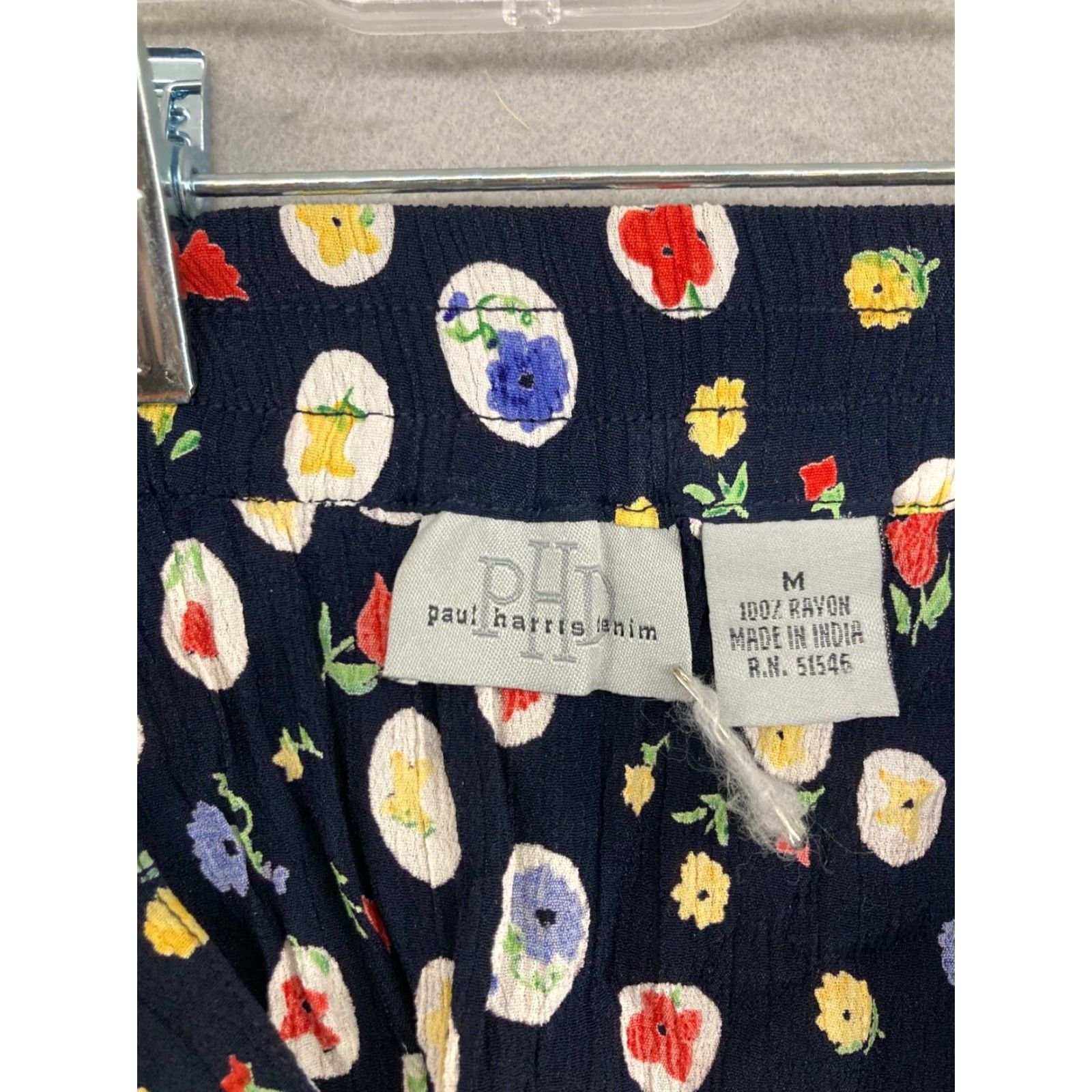 Vintage VINTAGE Paul Harris Denim Floral Maxi Skirt Medium Blue 90s Womens Size 32" / US 10 / IT 46 - 6 Thumbnail