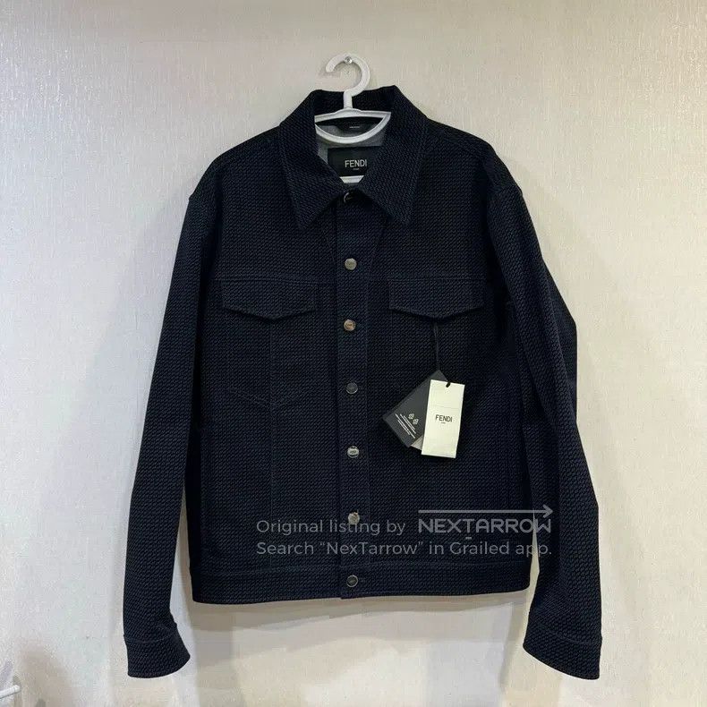 Fendi Fendi Men's Full OFF Logo Fleece Denim Jacket Size US S / EU 44-46 / 1 - 1 Thumbnail