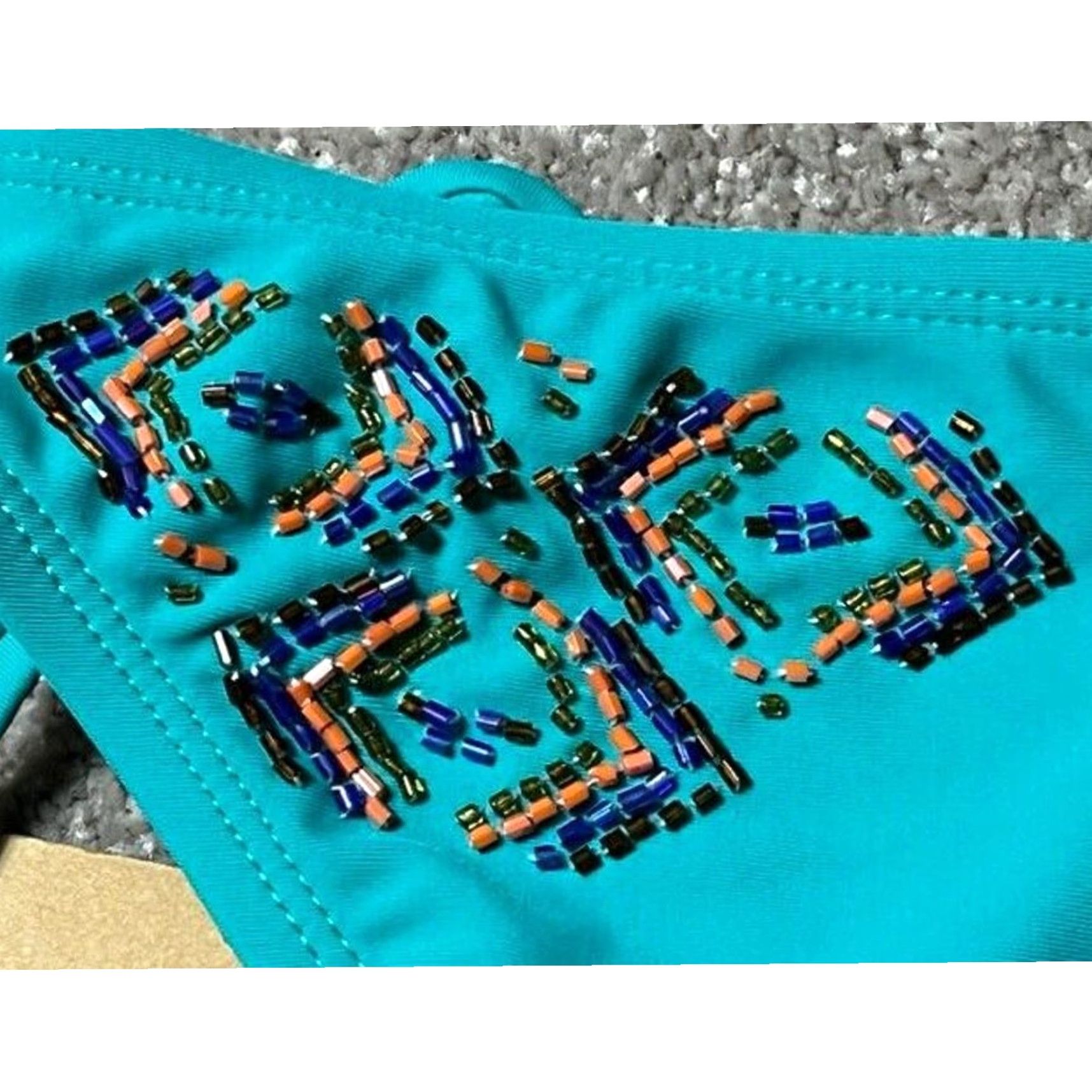 Vintage Hobie Bikini Swim Bottom L Tribal Beaded Festival Coastal Retro Y2K Hippie Women Beach Size 36" / US 14 / IT 50 - 3 Thumbnail