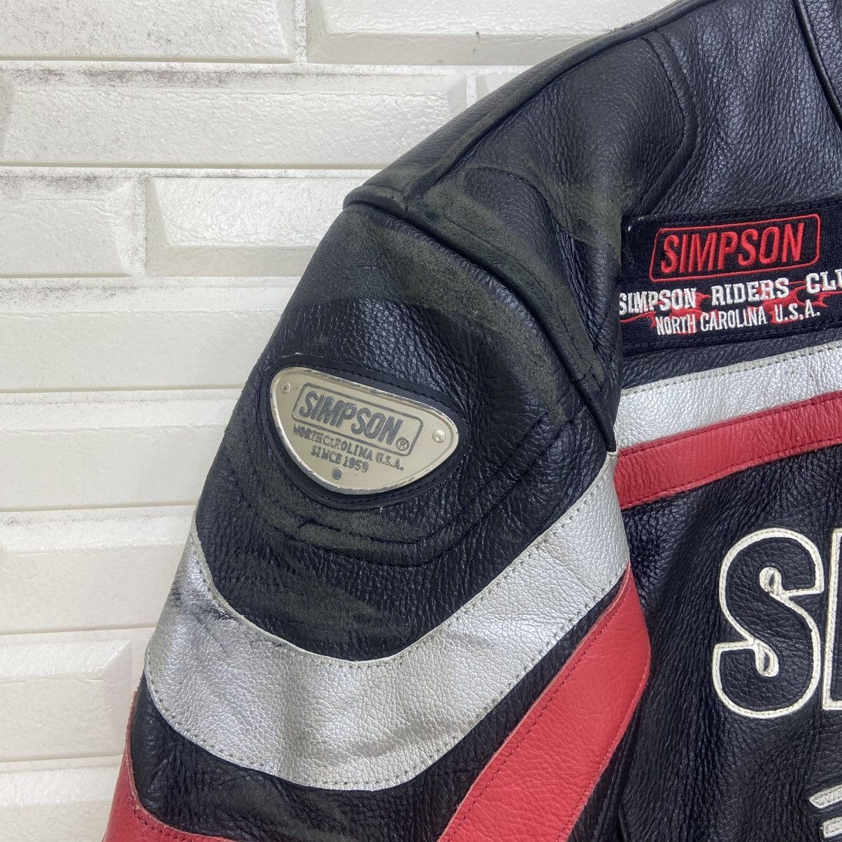 Other Simpson Racing North Carolina U.S.A Leather Biker Jacket Size US S / EU 44-46 / 1 - 8 Thumbnail