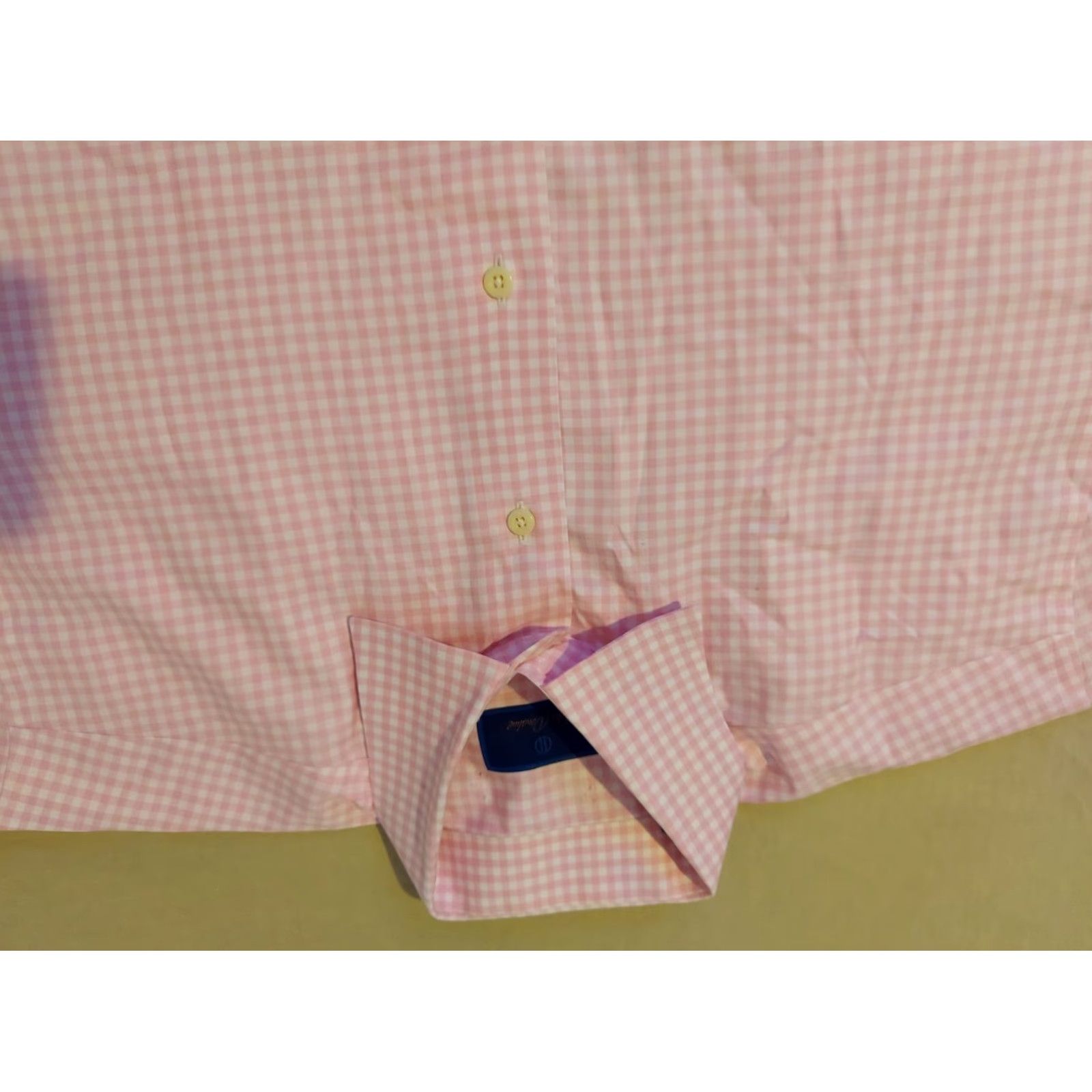 David Donahue VINTAGE David Donahue Dress Shirt 16.5 34 35 Pink Cotton Mens Shirt 16.5 Pink Mens Size 46R - 3 Thumbnail