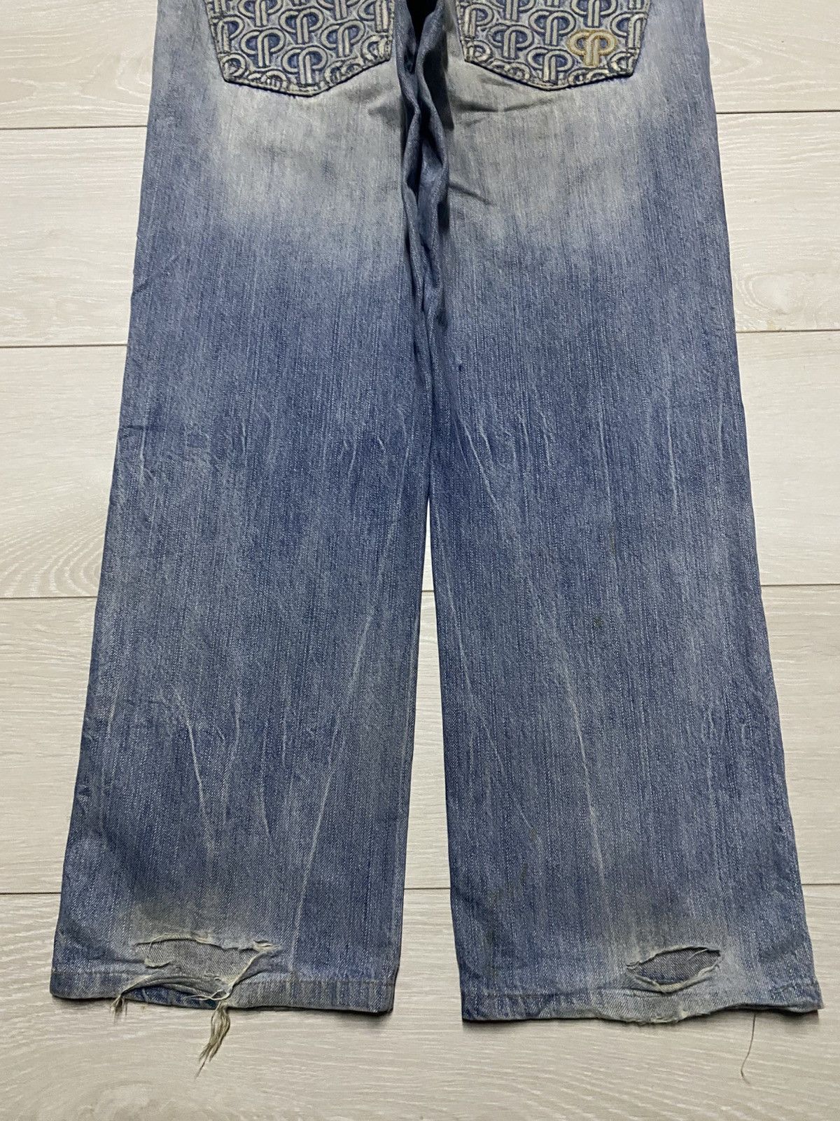 Pelle Pelle Vintage Pelle Pelle Mud Wash Embroidery Logo Straight Jeans Size US 32 / EU 48 - 6 Thumbnail
