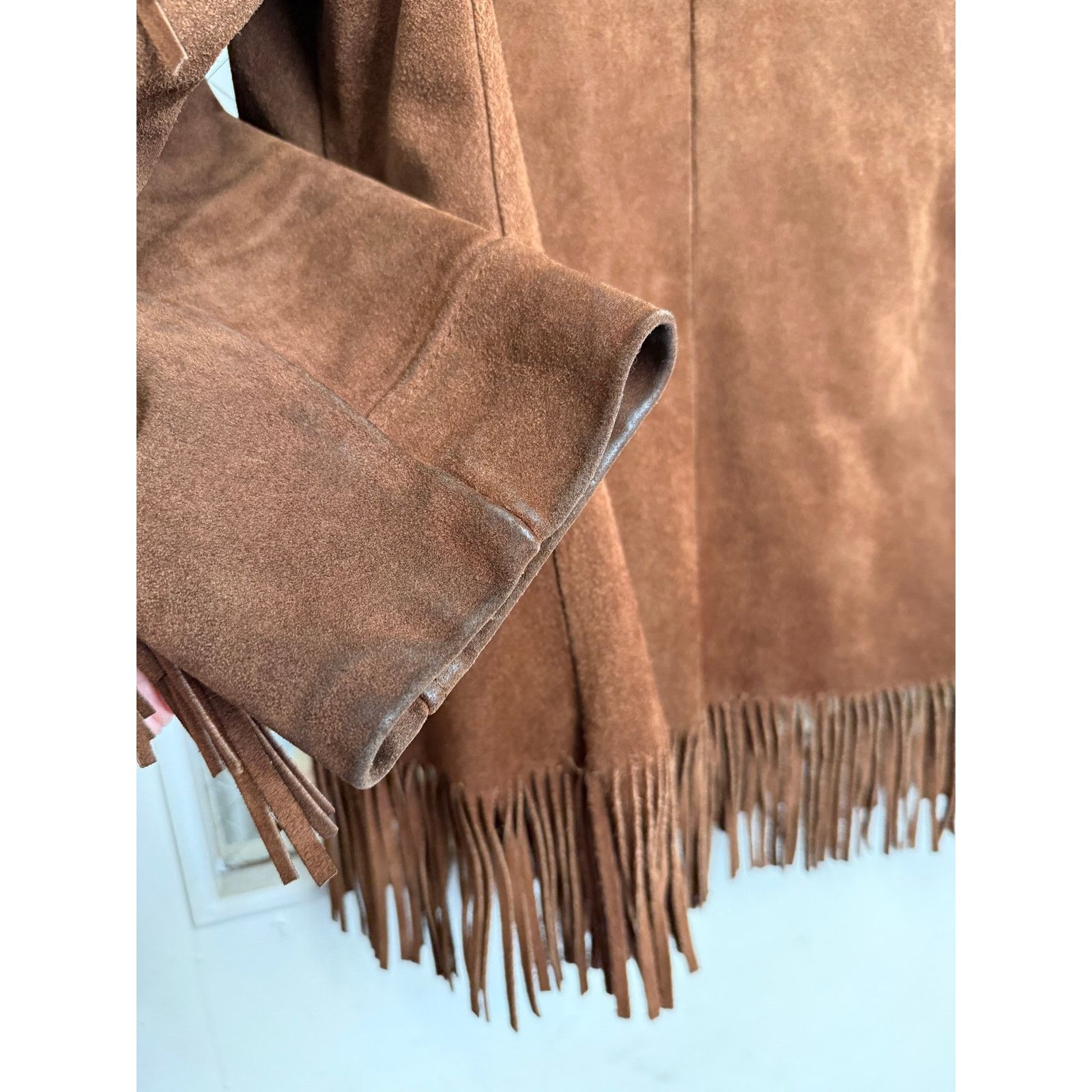 Sears Vintage Brown Suede Leather Fringe Jacket Sz 18 GS Size XXL / US 16-18 / IT 52-54 - 6 Thumbnail