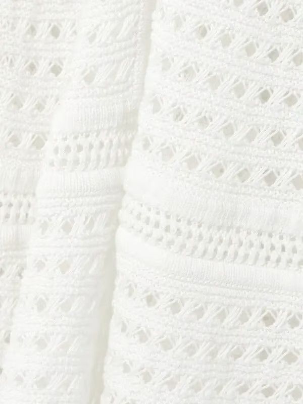 Chloe o1loc1c10425 Pointelle-Knit Mini Dress in Vanilla Size S / US 4 / IT 40 - 4 Thumbnail