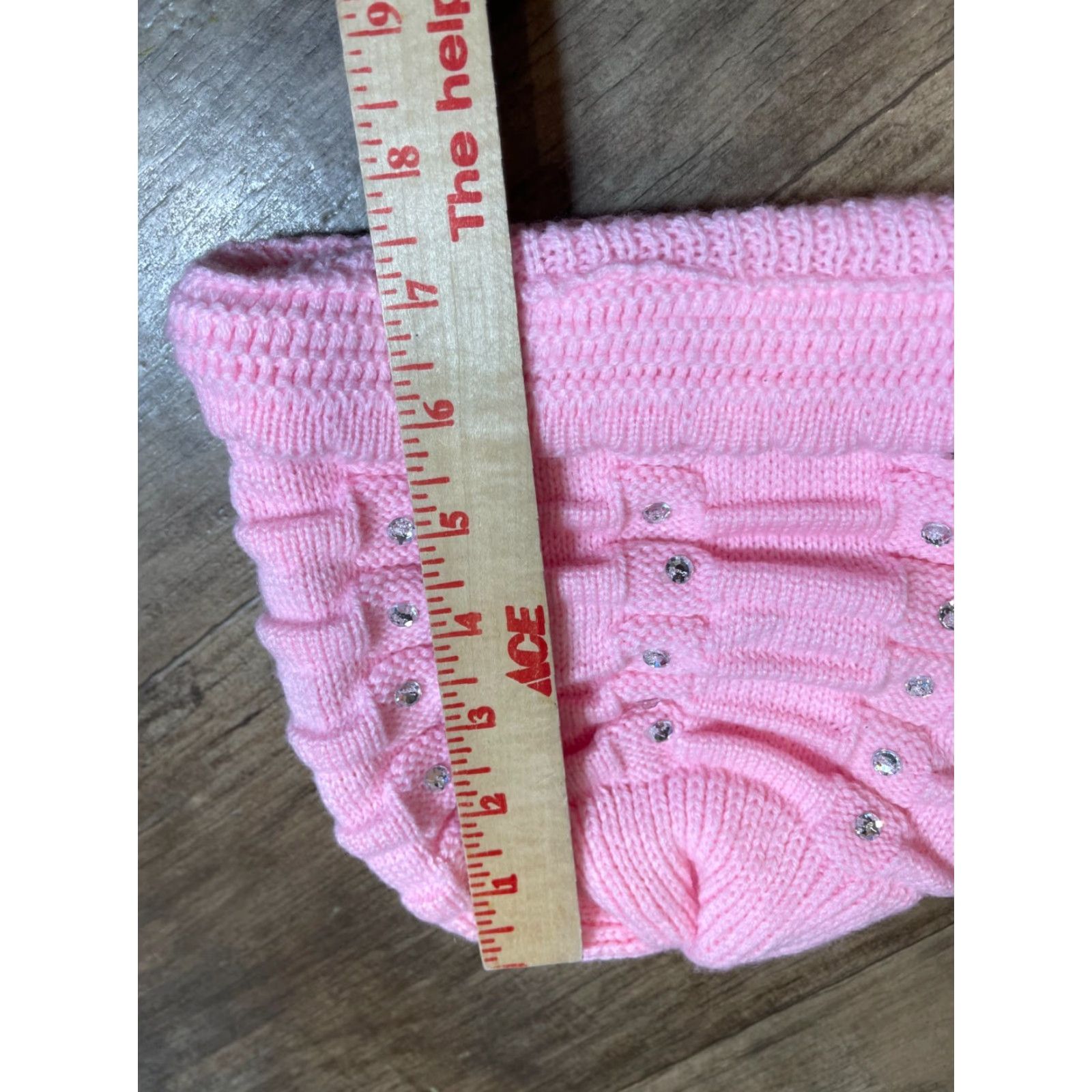 Pinko Milani Beanie Hat Pink Womens Embellished Rhinestones Size ONE SIZE - 2 Thumbnail