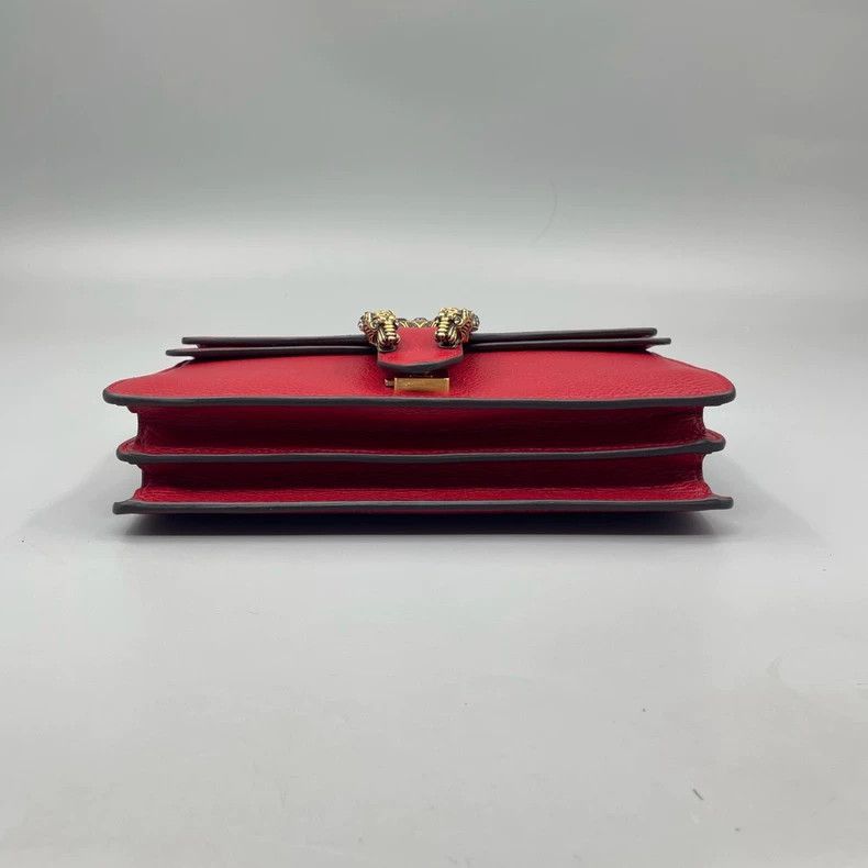 Gucci Gucci Red Leather Shoulder Bag with Buckle-2506 Size ONE SIZE - 3 Thumbnail