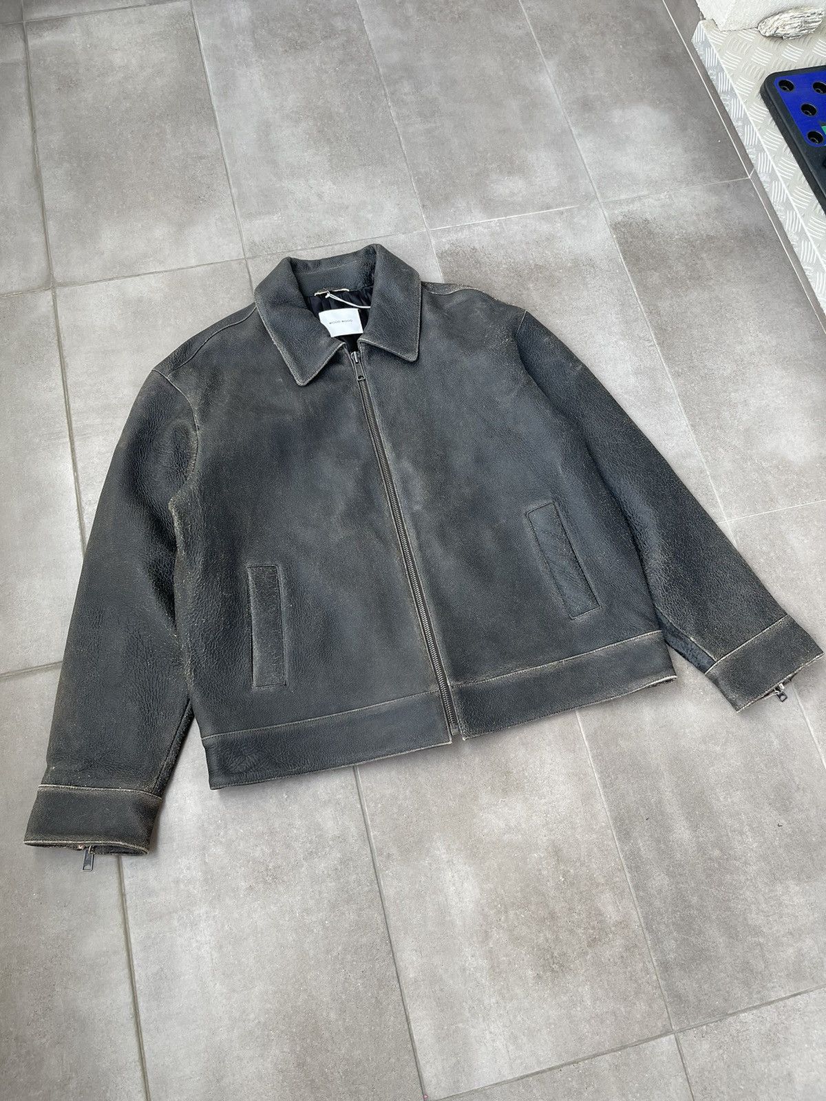 Wood Wood !DS! SS23 Wood Wood Jacob Gray Leather Jacket Size US XXL / EU 58 / 5 - 10 Thumbnail