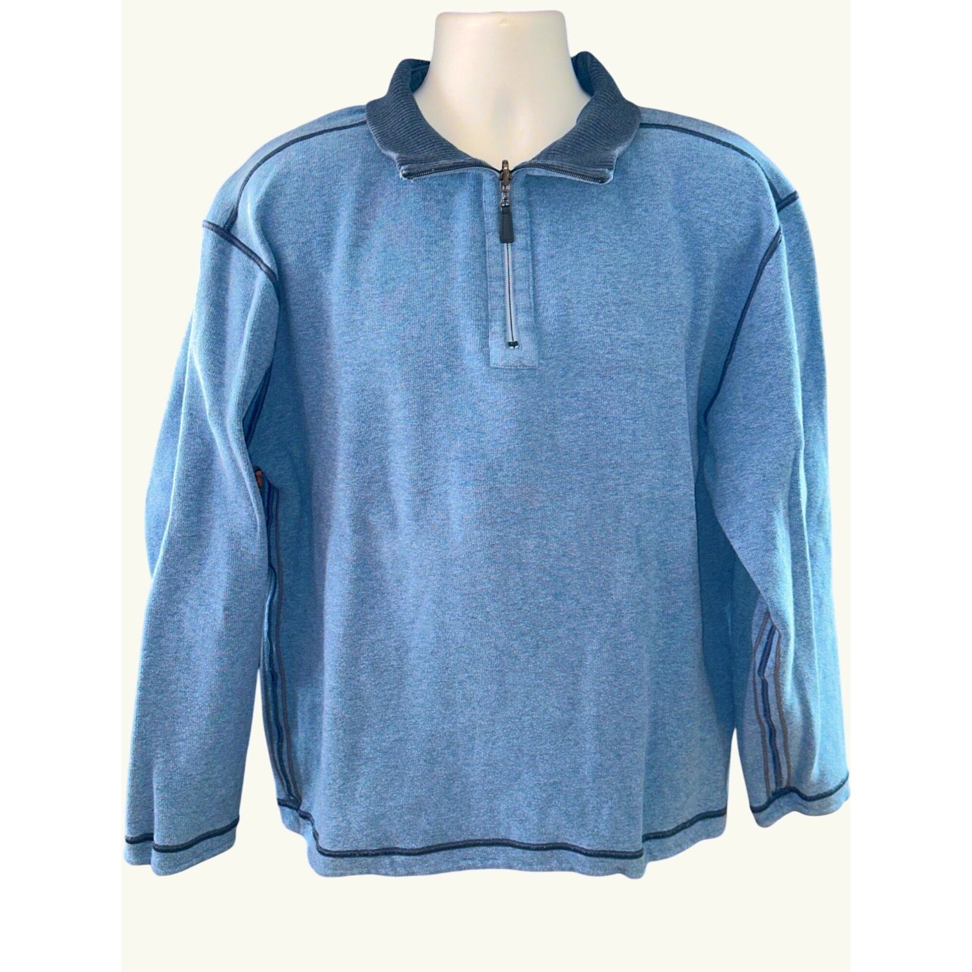 Other Dark Blue Light Blue Mens Quarter Zip Pullover Reversible Sw Size US XL / EU 56 / 4 - 2 Thumbnail