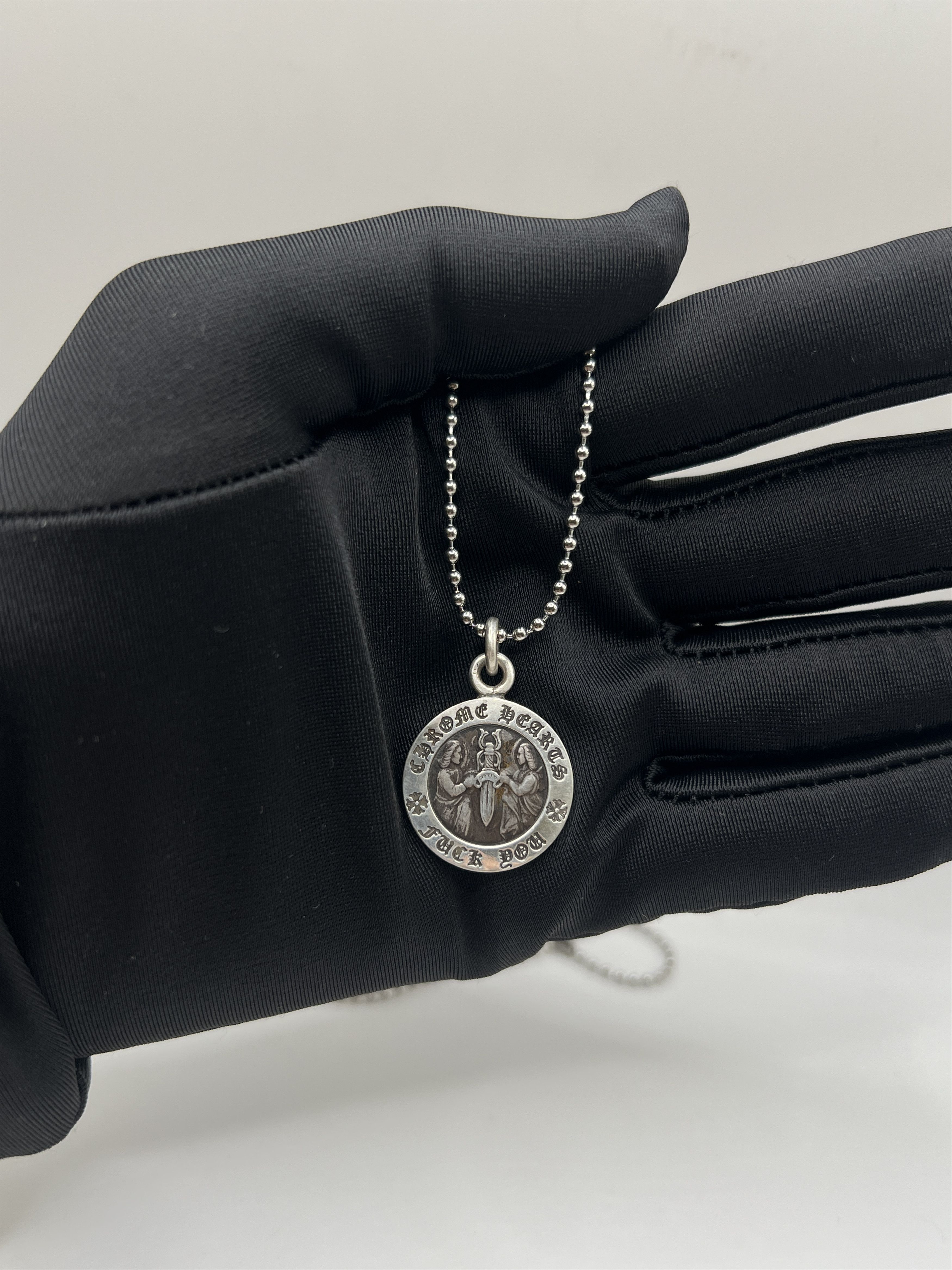 Chrome Hearts Chrome Hearts Small Medallion Pendant With Ball Chain Size ONE SIZE - 8 Thumbnail