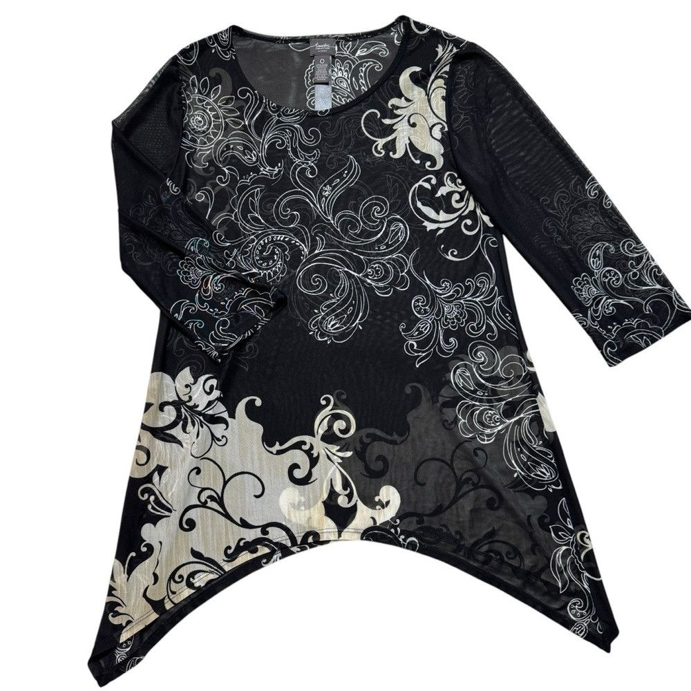 Chicos New Chico's Travelers 3/4 Sleeve Tunic Size 0 US S Size S / US 4 / IT 40 - 6 Thumbnail