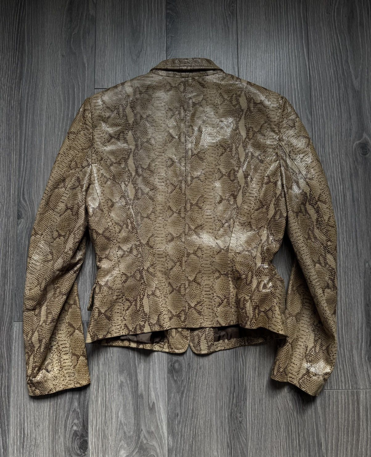 Vintage Sylvie Schimmel Paris Leather Python-print Jacket 42 Size M / US 6-8 / IT 42-44 - 13 Thumbnail