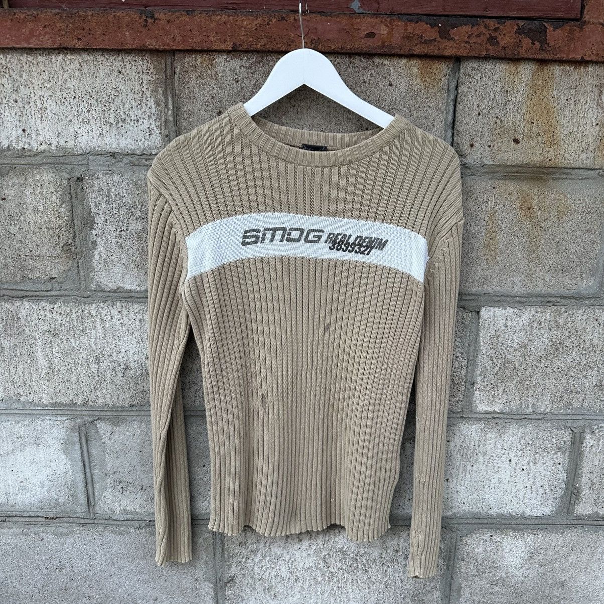 POST ARCHIVE FACTION (PAF) Vintage Knit Sweater Smog Real Denim Beige Size M Grunge Size US M / EU 48-50 / 2 - 1 Thumbnail