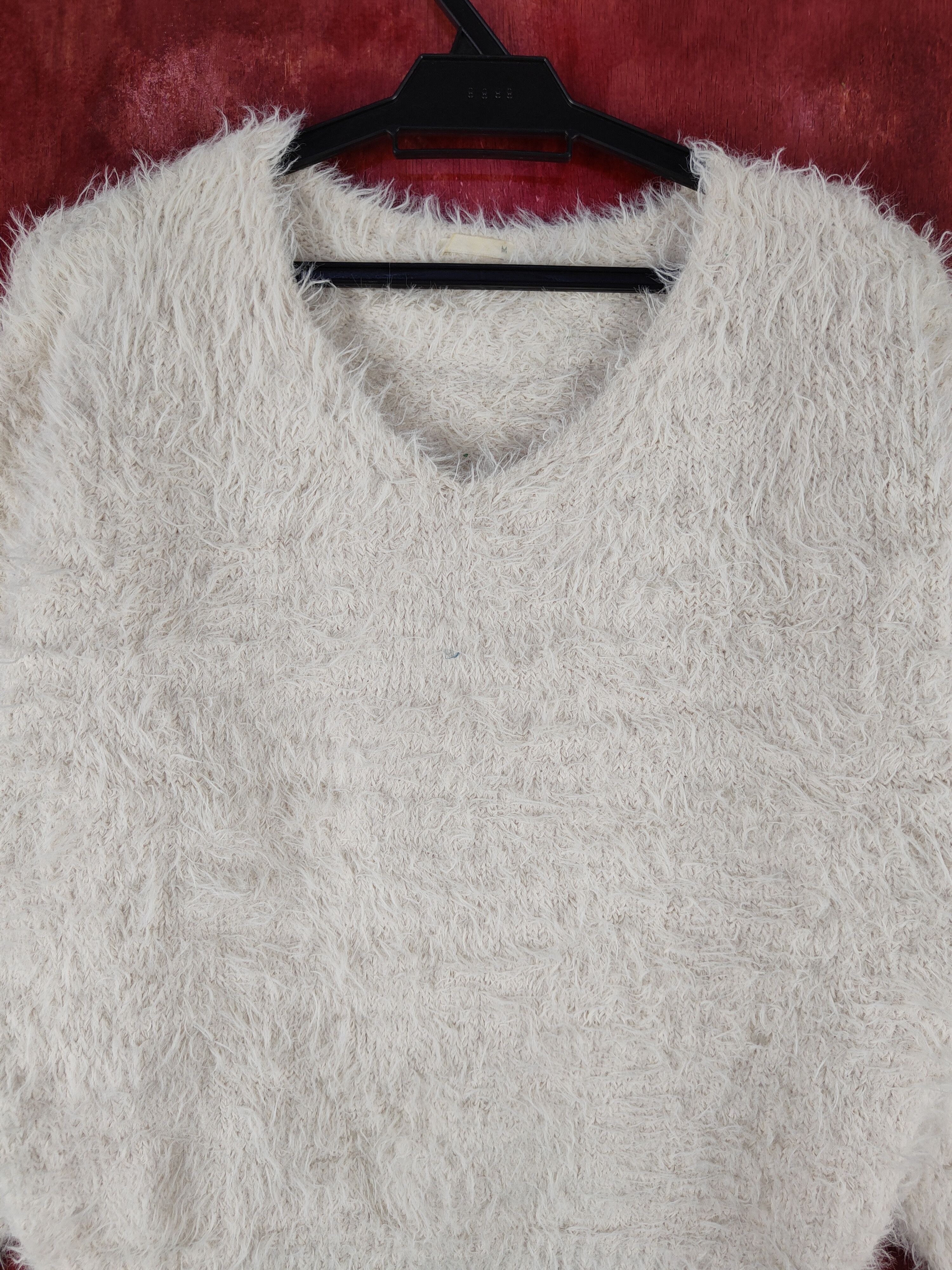 Aran Isles Knitwear GU Beige Shag Shaggy Fur Mohair Knitwear #S2101 Size M / US 6-8 / IT 42-44 - 2 Thumbnail
