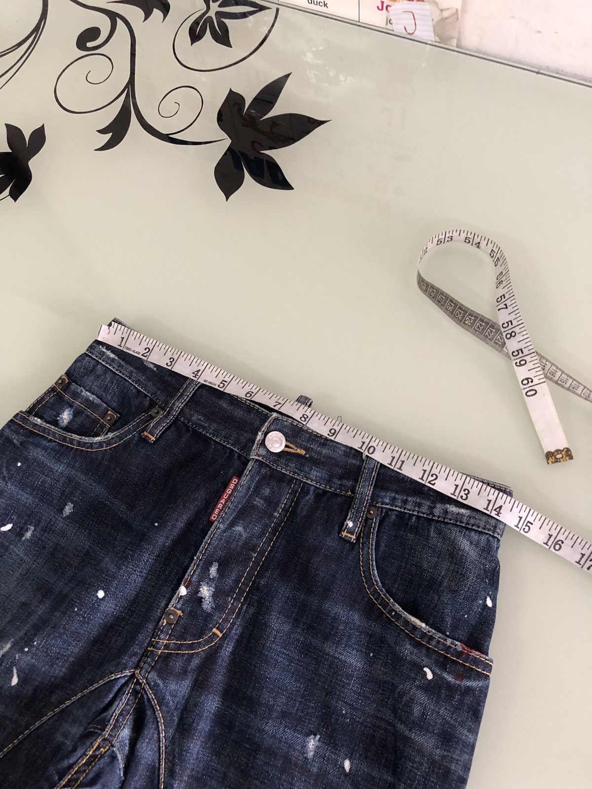 Dsquared2 Nice❗️Dsquared Splash Paint Distressed Denim Curve Cut Size US 28 / EU 44 - 18 Thumbnail