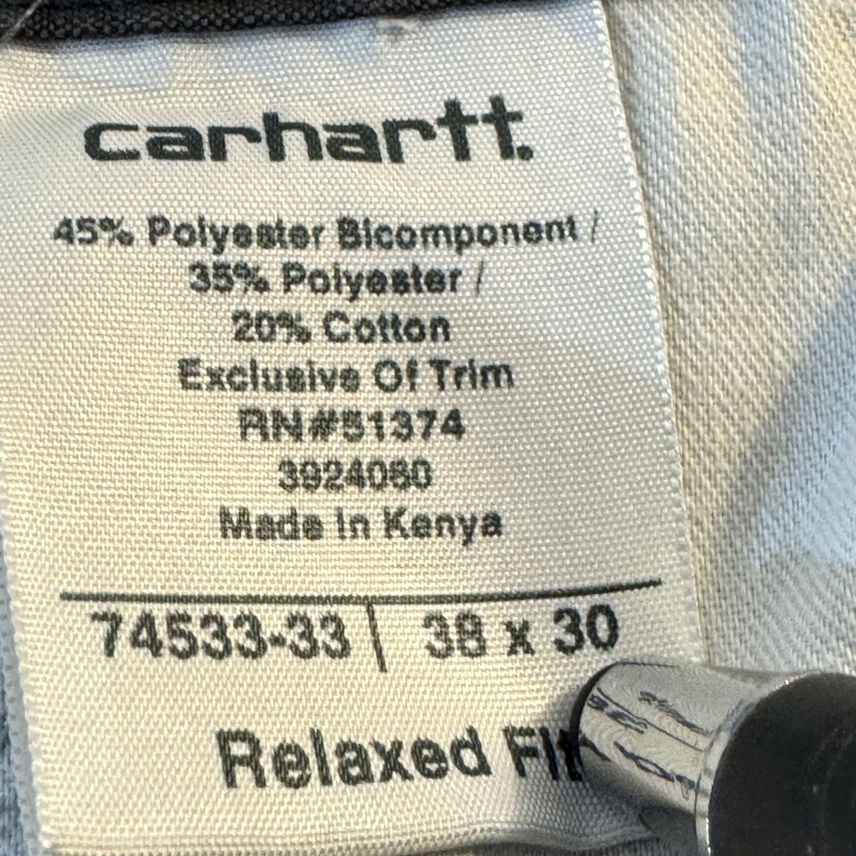 Carhartt Carhartt Mens 38x30 Gray Relaxed Fit Ripstop Work Pants Zipper Pocket Cargo Pocket Coin Pocket Slash Pocket Size US 38 / EU 54 - 7 Thumbnail