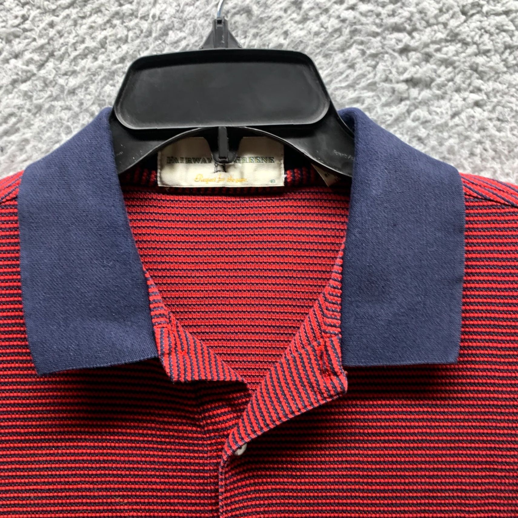 Vintage VINTAGE Fairway & Greene Polo Shirt Men's Regular L Red Striped 90s Golf Cotton Short/Long Sleeve Size US L / EU 52-54 / 3 - 5 Thumbnail