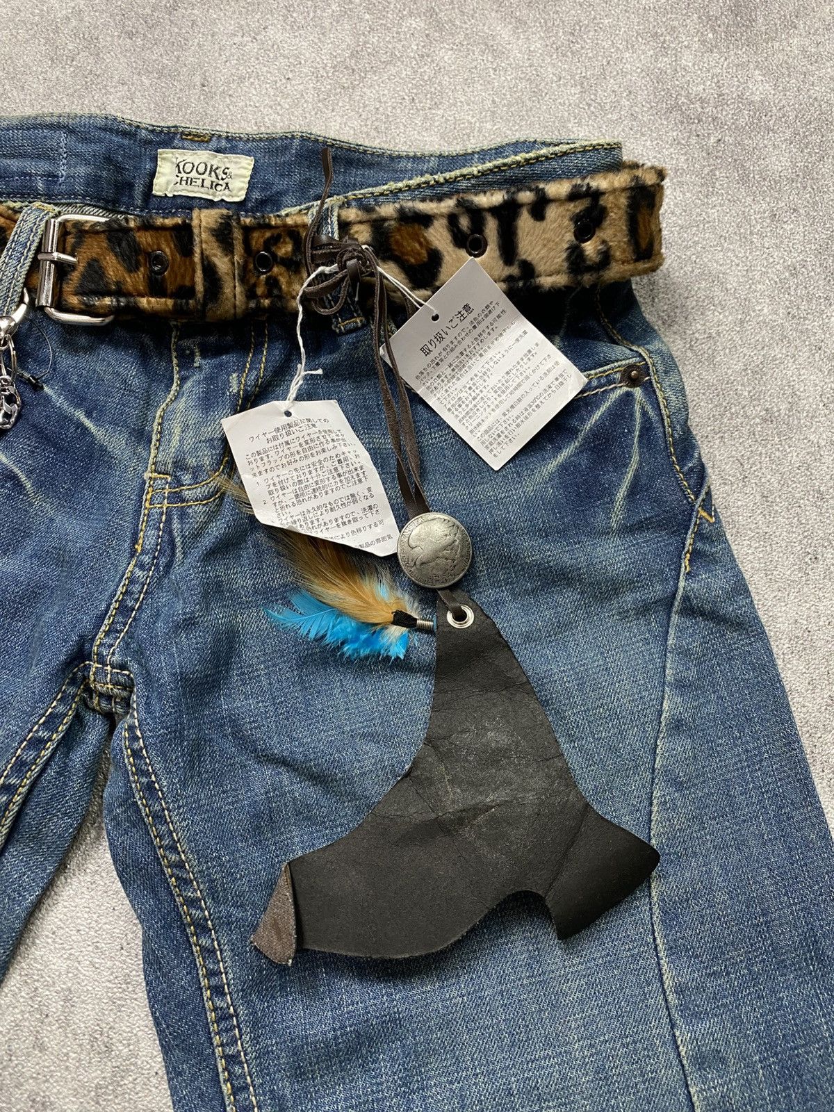 If Six Was Nine × Japanese Brand × Le Grande Bleu (L.G.B.) 2000s Koos & Chelia pig leather skin super flare jean Size US 31 - 3 Thumbnail