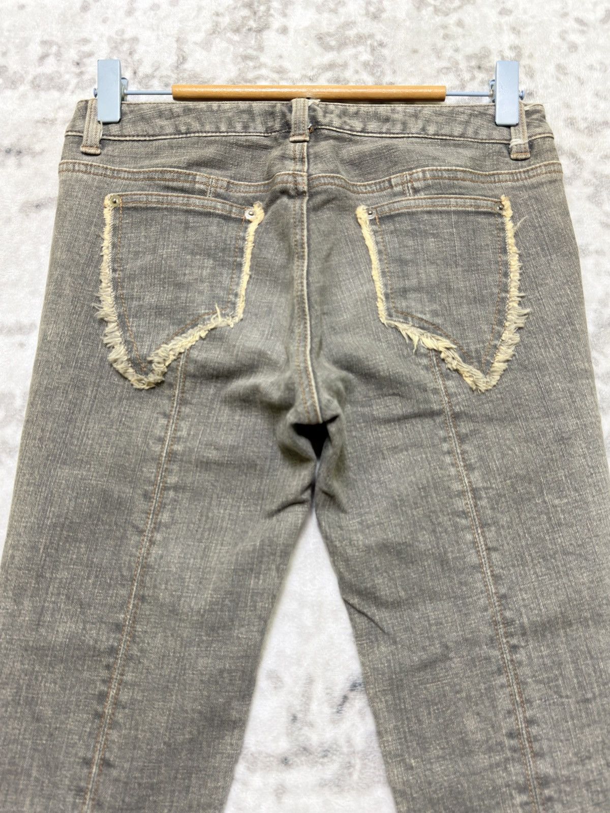 Vintage Pink Papillon Reconstructed Bootcut Bell Bottom Fringe Denim Size 27" / US 4 / IT 40 - 9 Thumbnail
