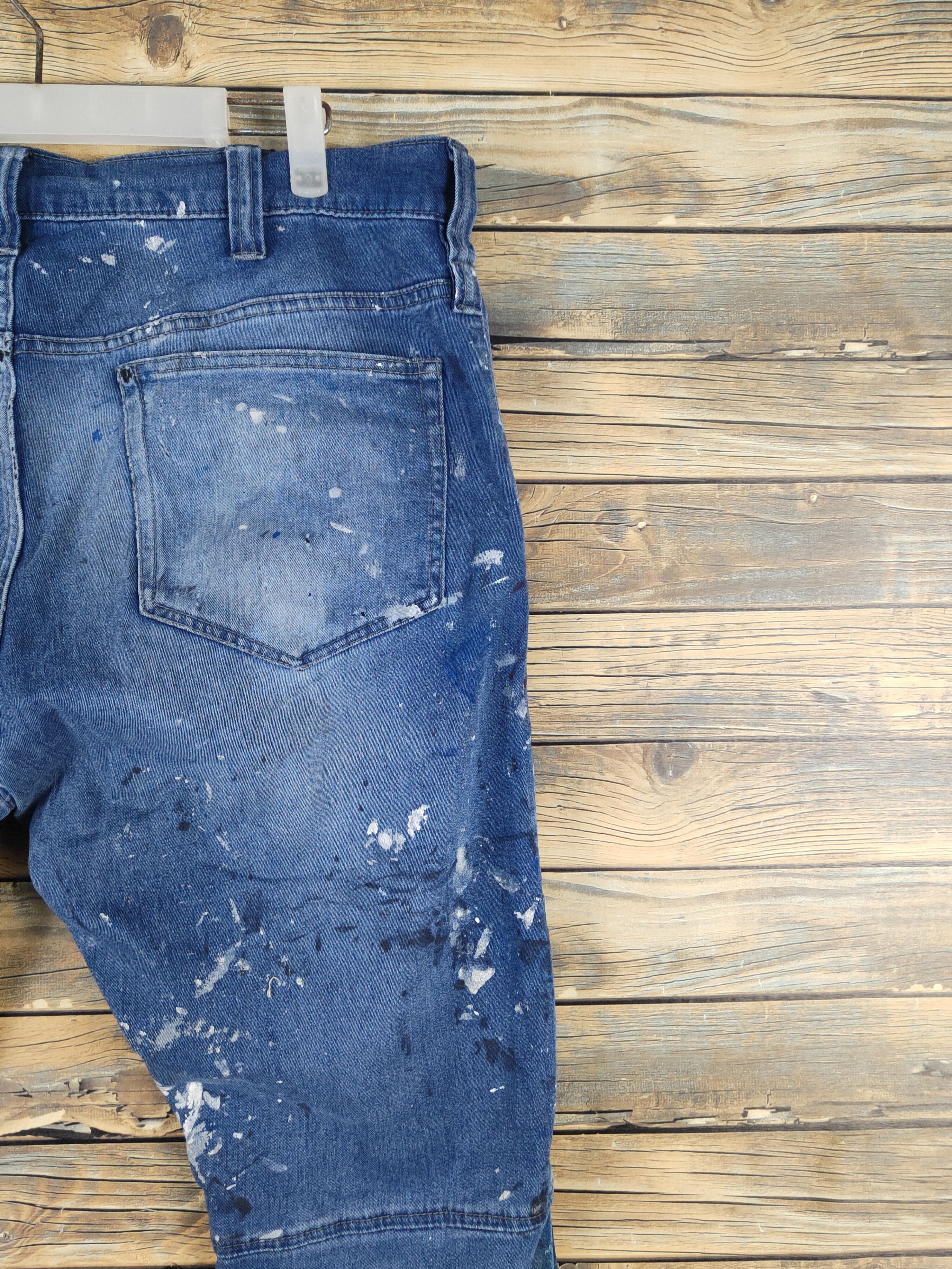 Japanese Brand Japan painter Blue Distressed Ripped denim Jeans #W1984 Size US 36 / EU 52 - 10 Thumbnail