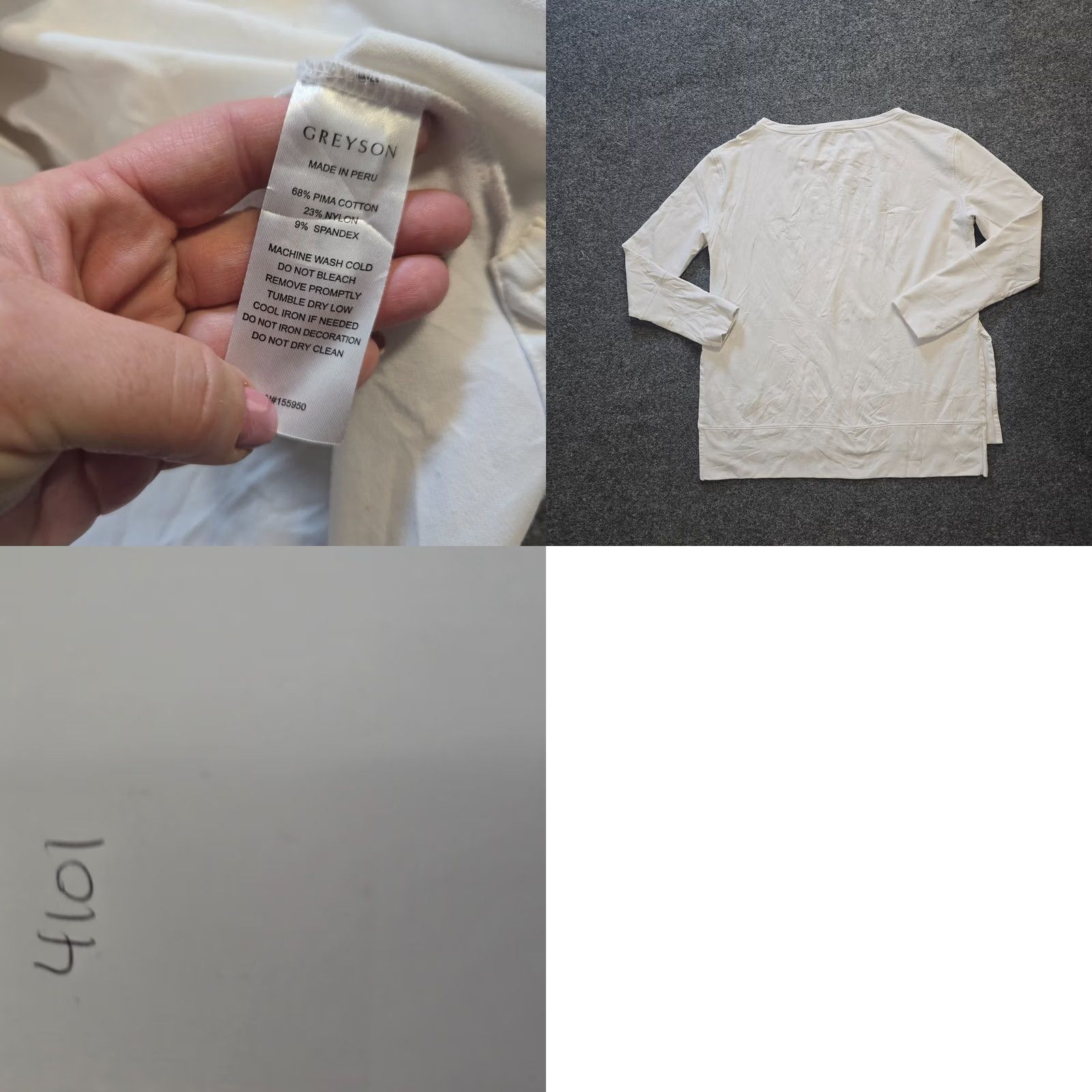 Vintage Greyson Top Women Size Small White Pima Cotton Long Sleeve Classic Capsule Basic Shirt Regular Size S / US 4 / IT 40 - 8 Thumbnail