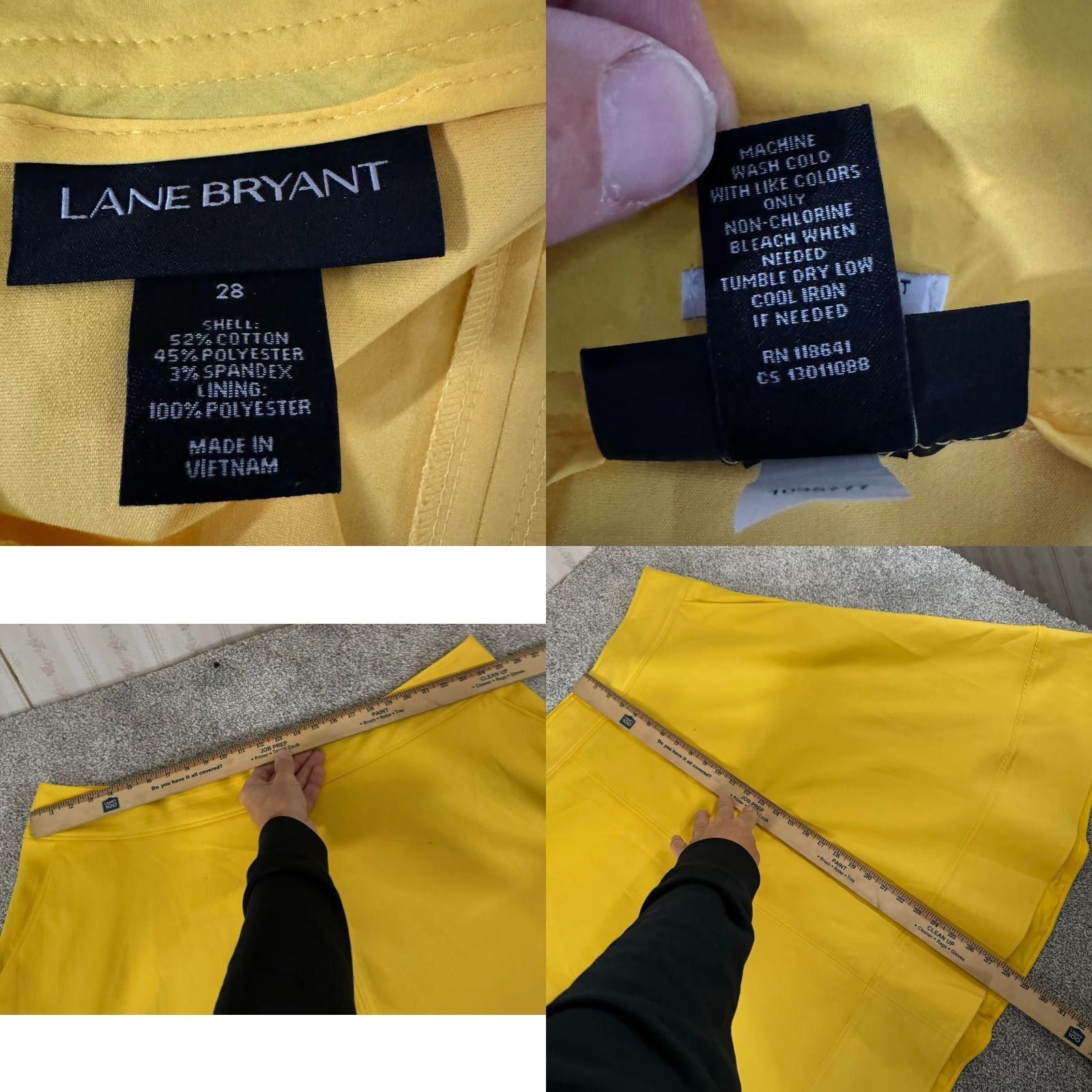 Vintage Lane Bryant Skater Skirt Plus Size 28 Modernist Collection Pockets Flattering Yellow Midi Women Shirts? Size 28" / US 6 / IT 42 - 8 Thumbnail