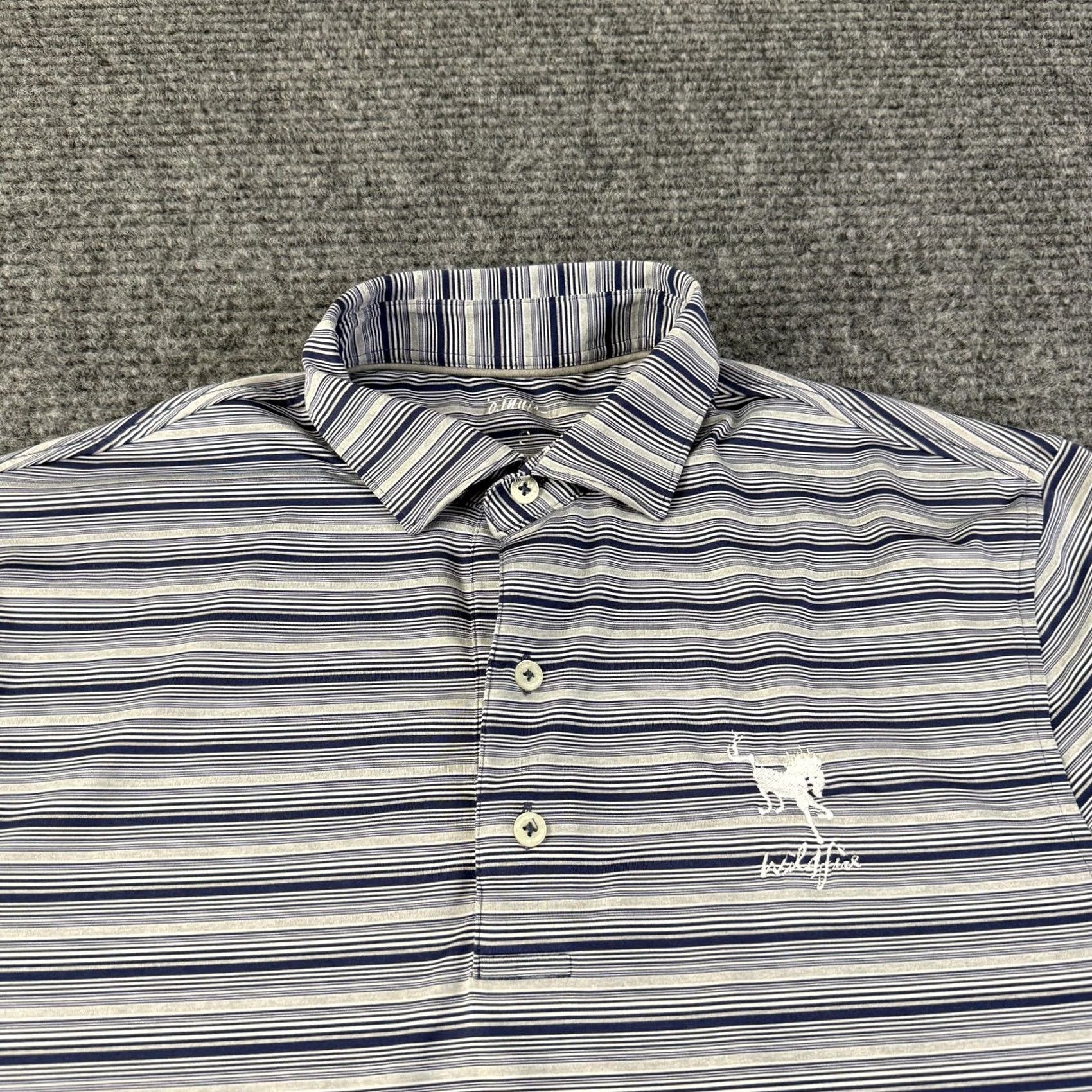 johnnie-O Johnnie-O Polo Shirt Mens S Blue Stripe Golf Performance Stretch Logo Size US S / EU 44-46 / 1 - 3 Thumbnail