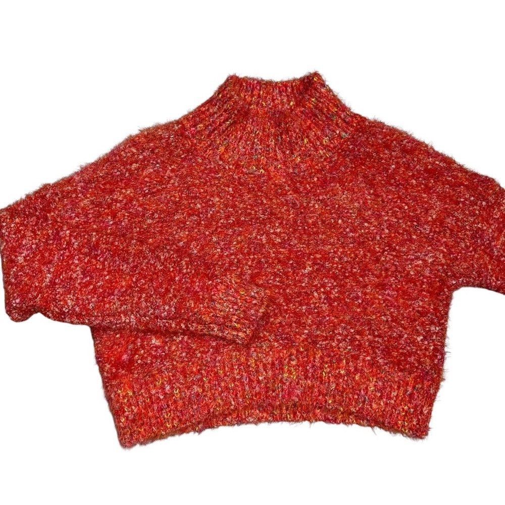 Free People New Free People Stardust Crop Super Soft Red Pullover Sweat Size XS / US 0-2 / IT 36-38 - 6 Thumbnail