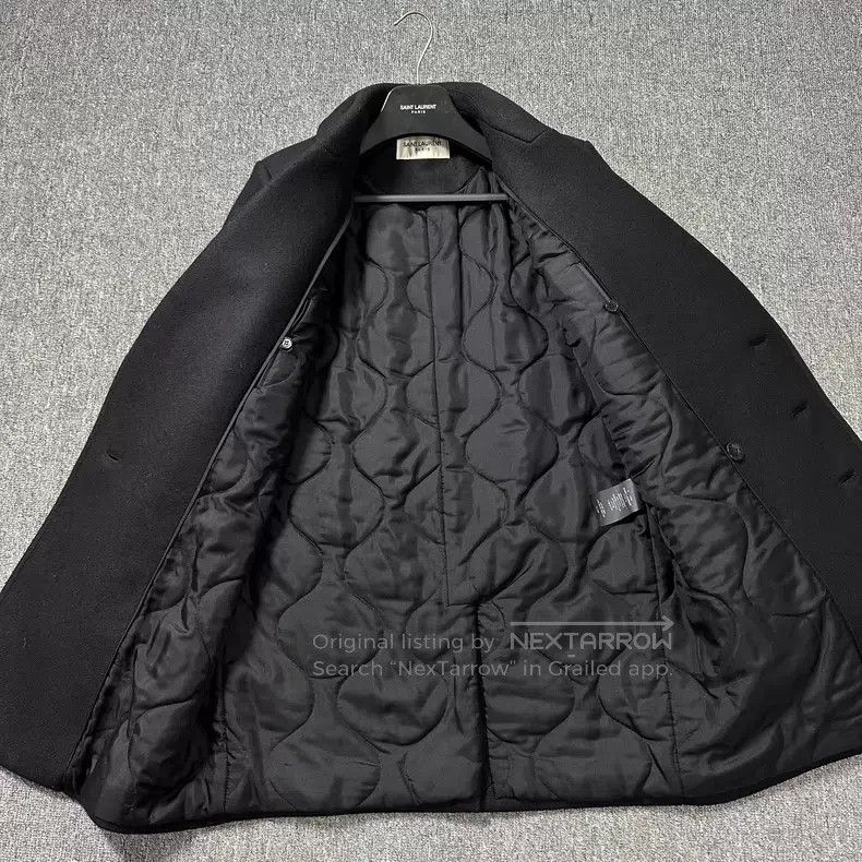 Saint Laurent Paris Saint Laurent Paris Black Double-breasted Silver扣Wool Grea Size US M / EU 48-50 / 2 - 4 Thumbnail