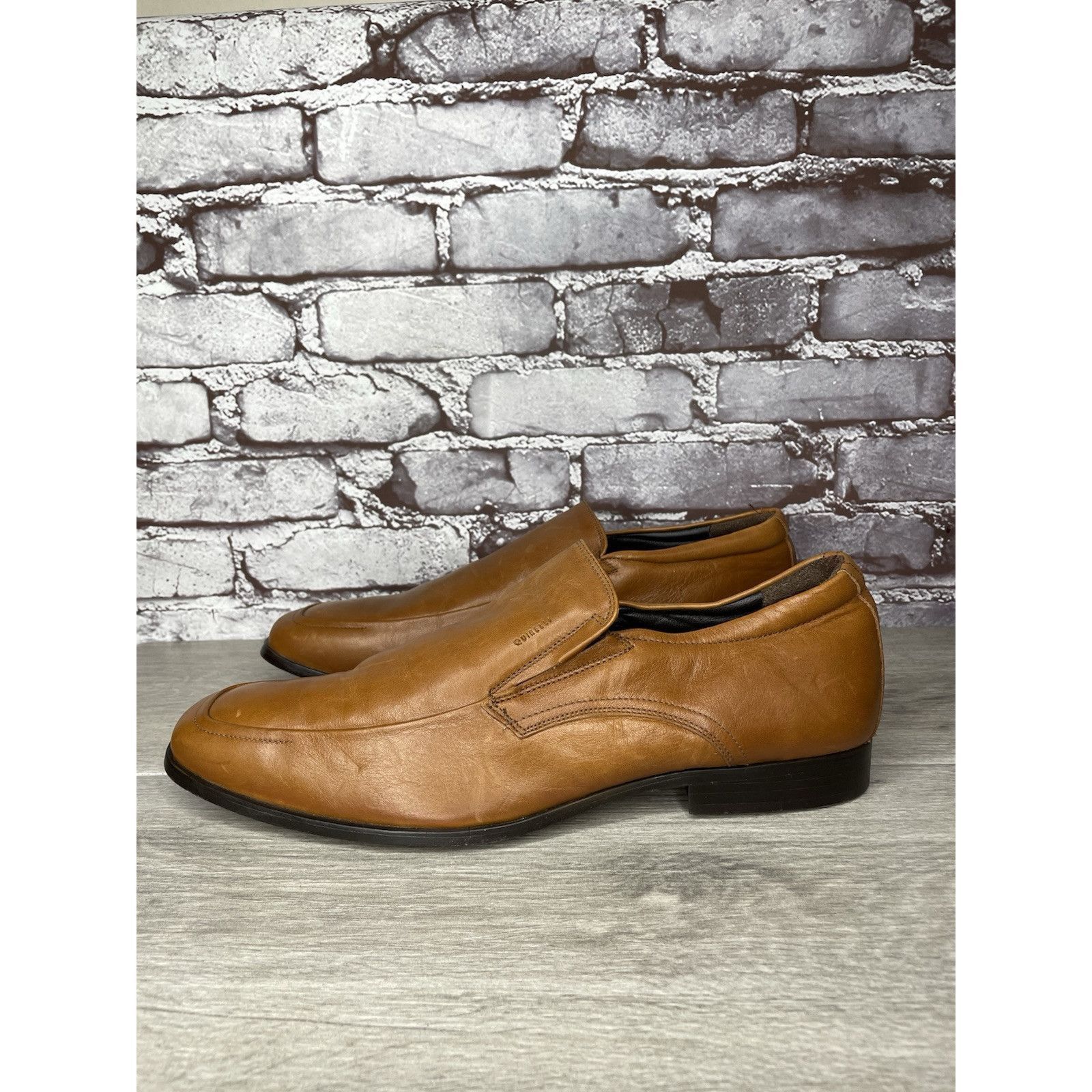 Other Quirelli Brown Leather Slip On Square Toe Dress Loafers Shoe Size US 11.5 / EU 44-45 - 1 Thumbnail