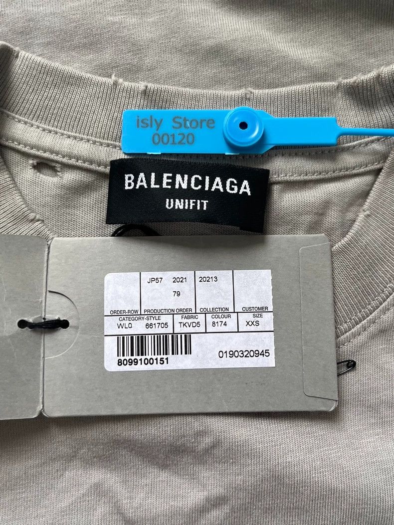 Balenciaga Balenciaga Solid monogram print ripped crew neck short sle Size US XXS / EU 40 - 4 Thumbnail