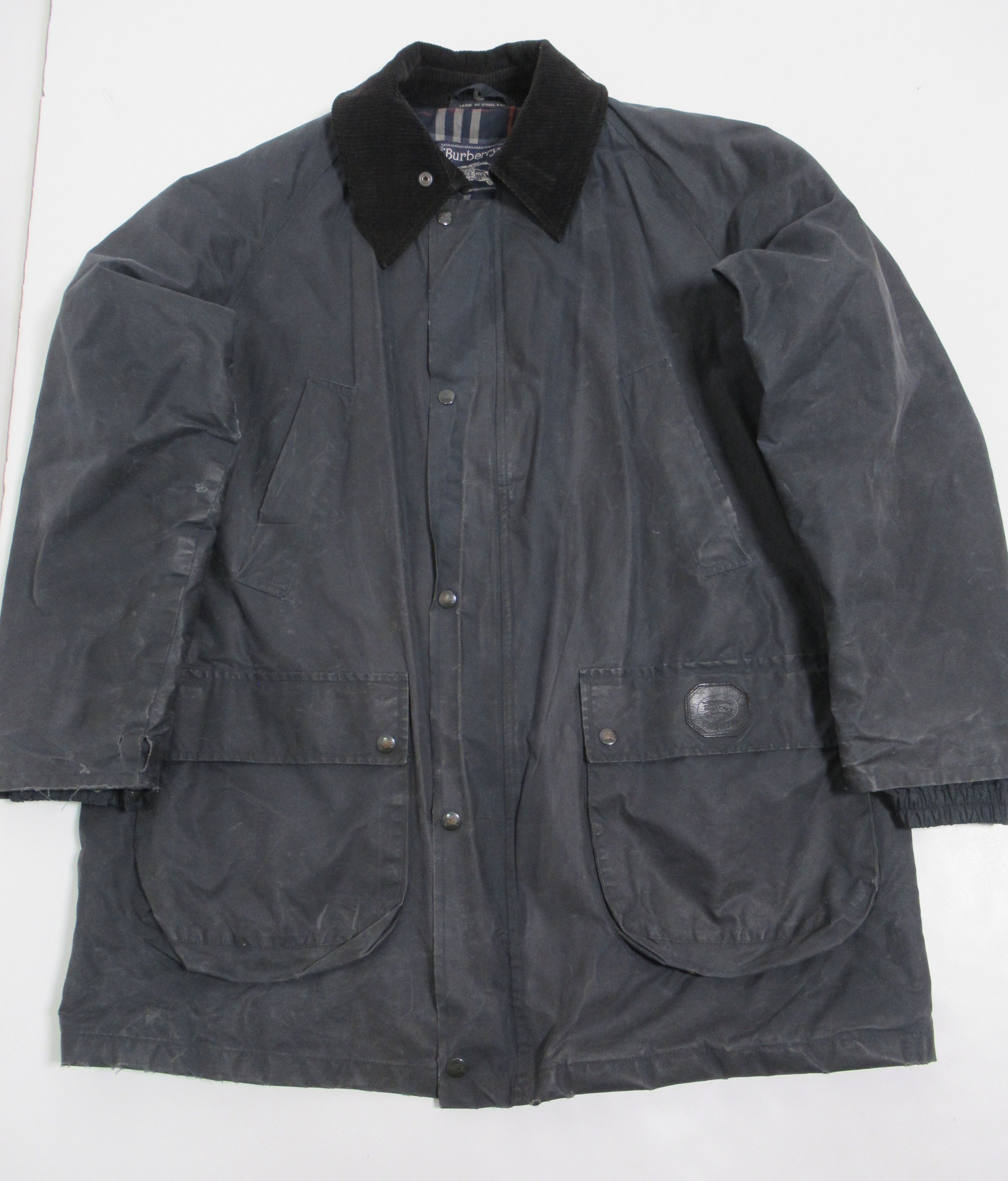 image of Burberry Men's Vintage Made In England Wax Finish Jacket in Black (Size XL)