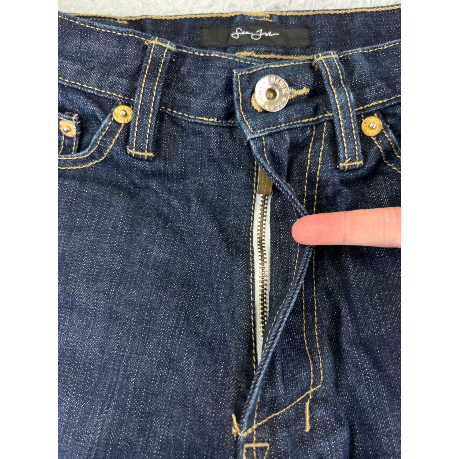 Sean John Sean John Jeans Adult 30 Blue Denim Straight 100% Cotton 5-Pocket 29x29 Beltless Button Closure Hip Hop 90s Mens Regular Medium Blue Denim Jeans Size US 30 / EU 46 - 5 Thumbnail
