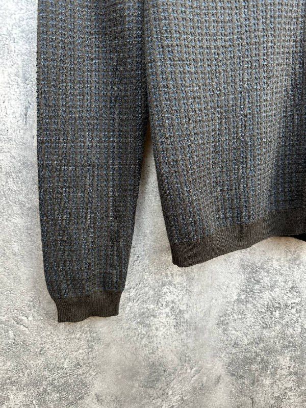 Bellwood Bellwood V-Neck Cardigan Wool Sweater Knit Brown Blue Italy Size US S / EU 44-46 / 1 - 6 Thumbnail