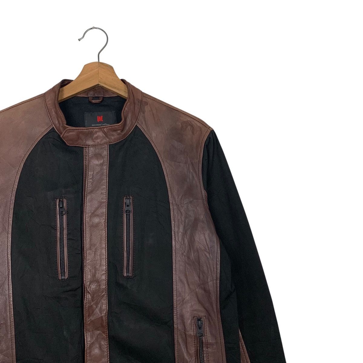 Japanese Brand Y2K MOVEMENT CULTURE Hybrid Leather Jacket #2723-C122 Size US S / EU 44-46 / 1 - 5 Thumbnail