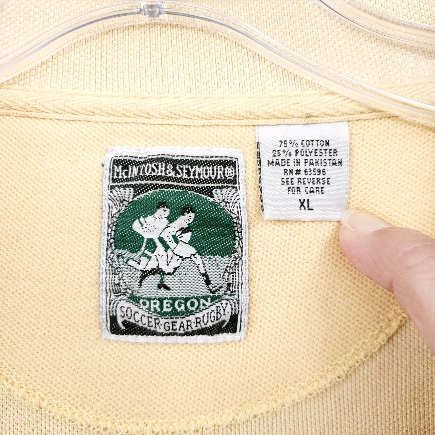 Vintage McIntosh & Seymour Polo Shirt Mens XL Yellow Cotton Blend Short Sleeves Button Size US XL / EU 56 / 4 - 3 Thumbnail