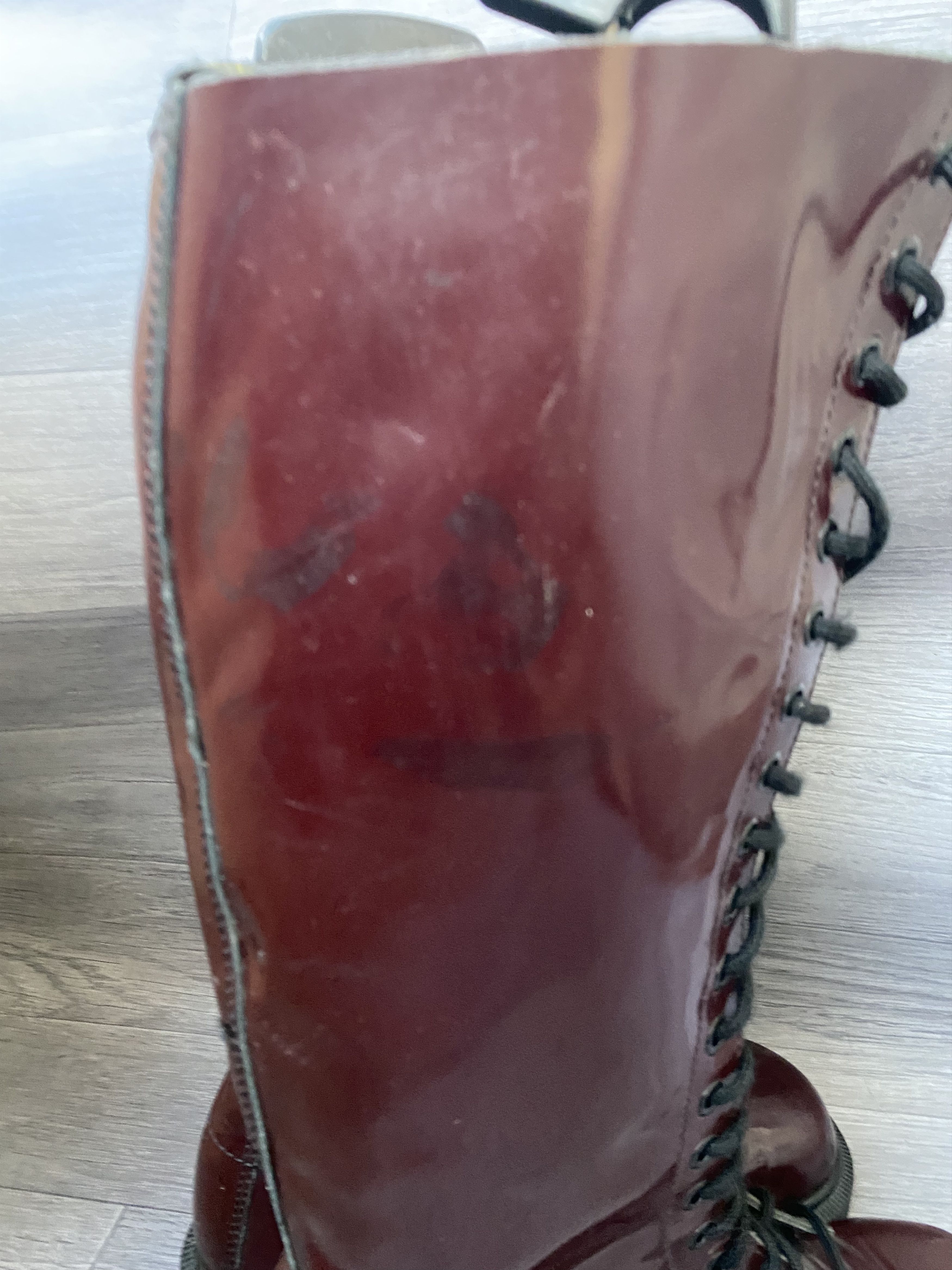 Vintage dr marten long riding maroon boots