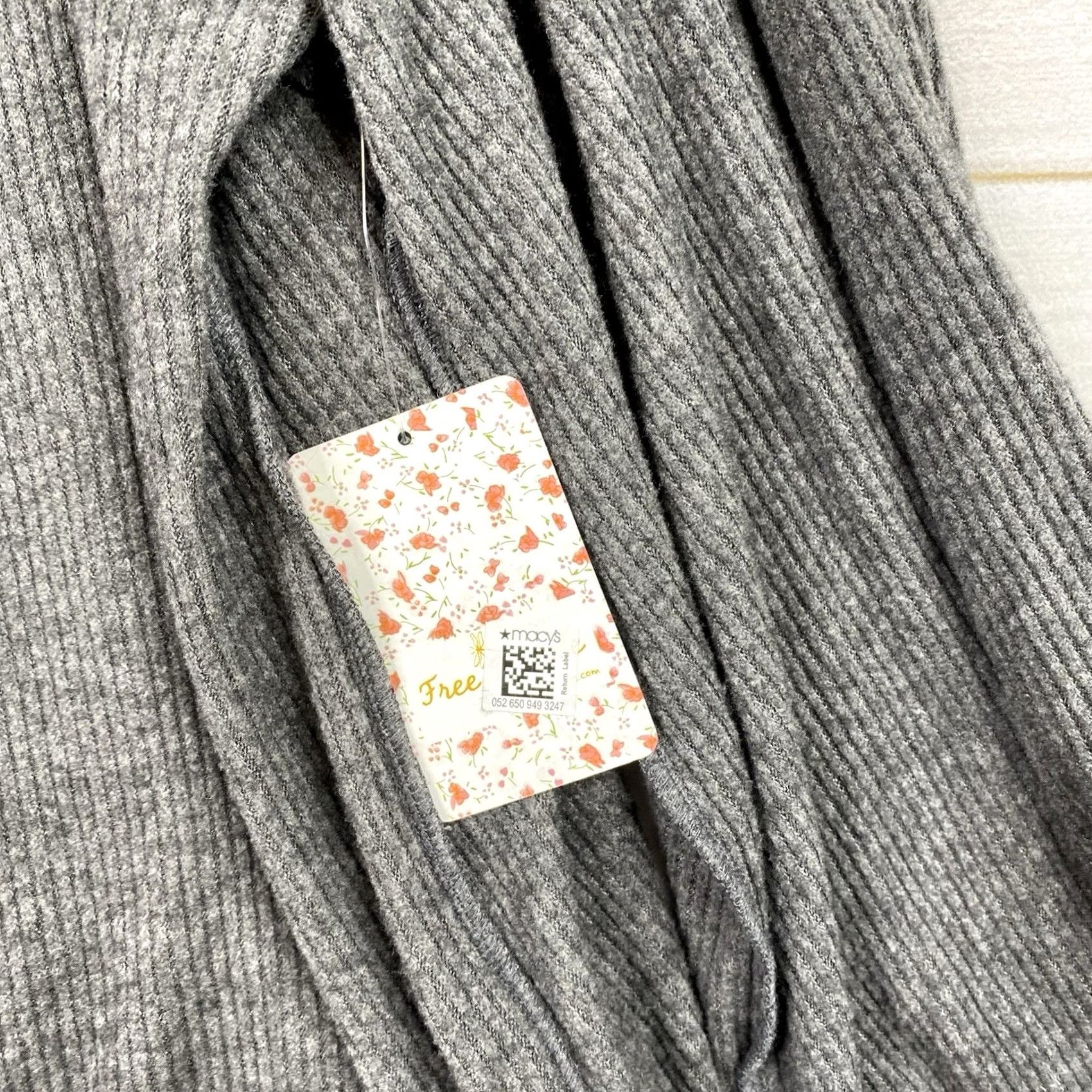 Free People We the Free People Sweater Womens M Gray Ribbed Balloon Sleeve Slouch Neck NWT Size M / US 6-8 / IT 42-44 - 3 Thumbnail