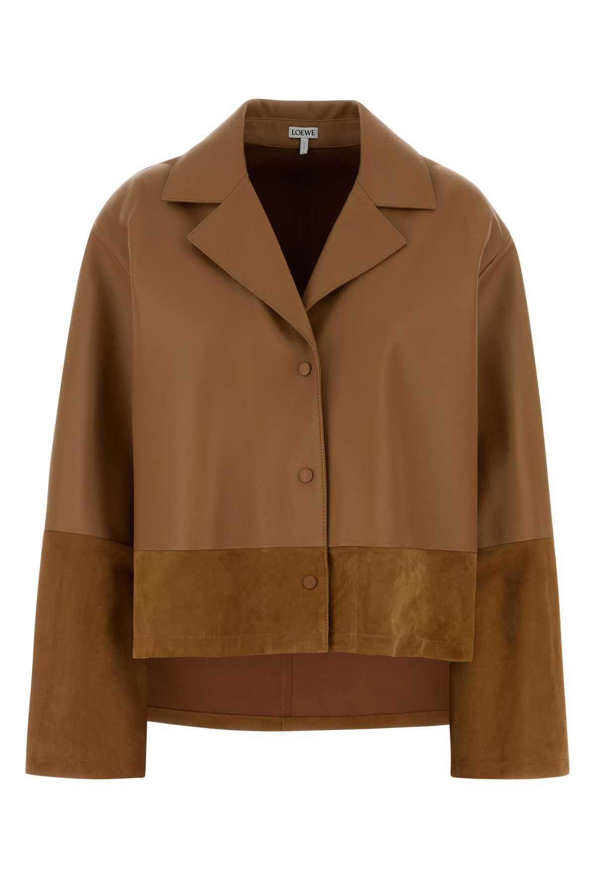 Loewe Camel Leather And Suede Shirt Size M / US 6-8 / IT 42-44 - 1 Thumbnail