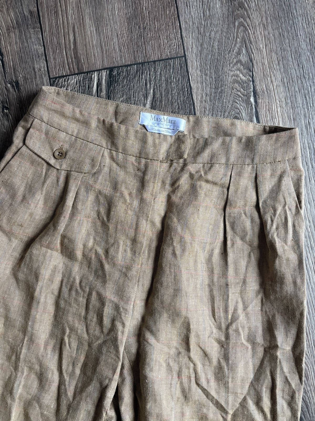 Max Mara Max Mara Vintage Linen Women’s Wide Pants/Trousers Designer Size 30" / US 8 / IT 44 - 2 Thumbnail