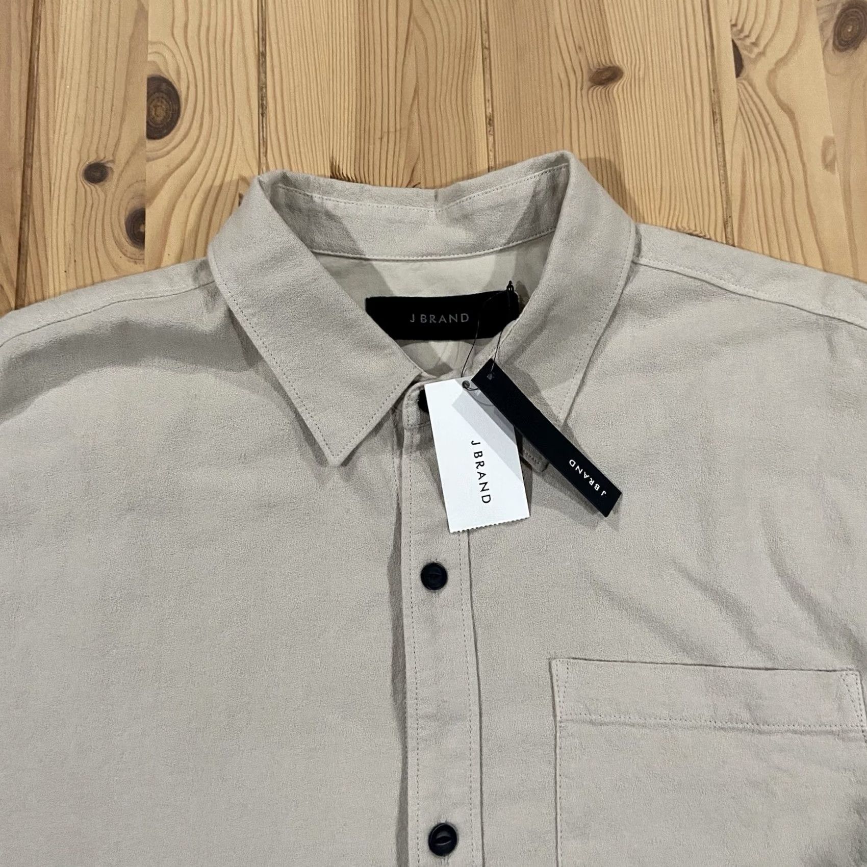 J Brand J Brand Mens Awf White Tertium Long Sleeve Cotton Crepe Shirt L NWT Size US L / EU 52-54 / 3 - 2 Thumbnail