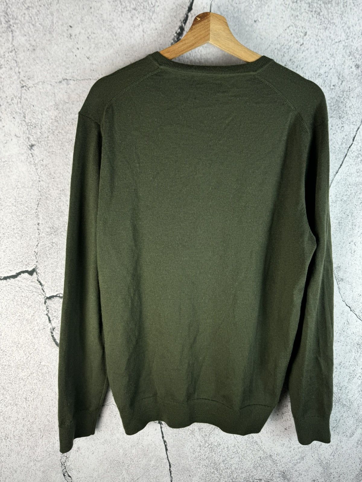 Polo Ralph Lauren Polo Ralph Lauren Green Luxury Sweater Merino Wool Slim Fit Size US XL / EU 56 / 4 - 2 Thumbnail