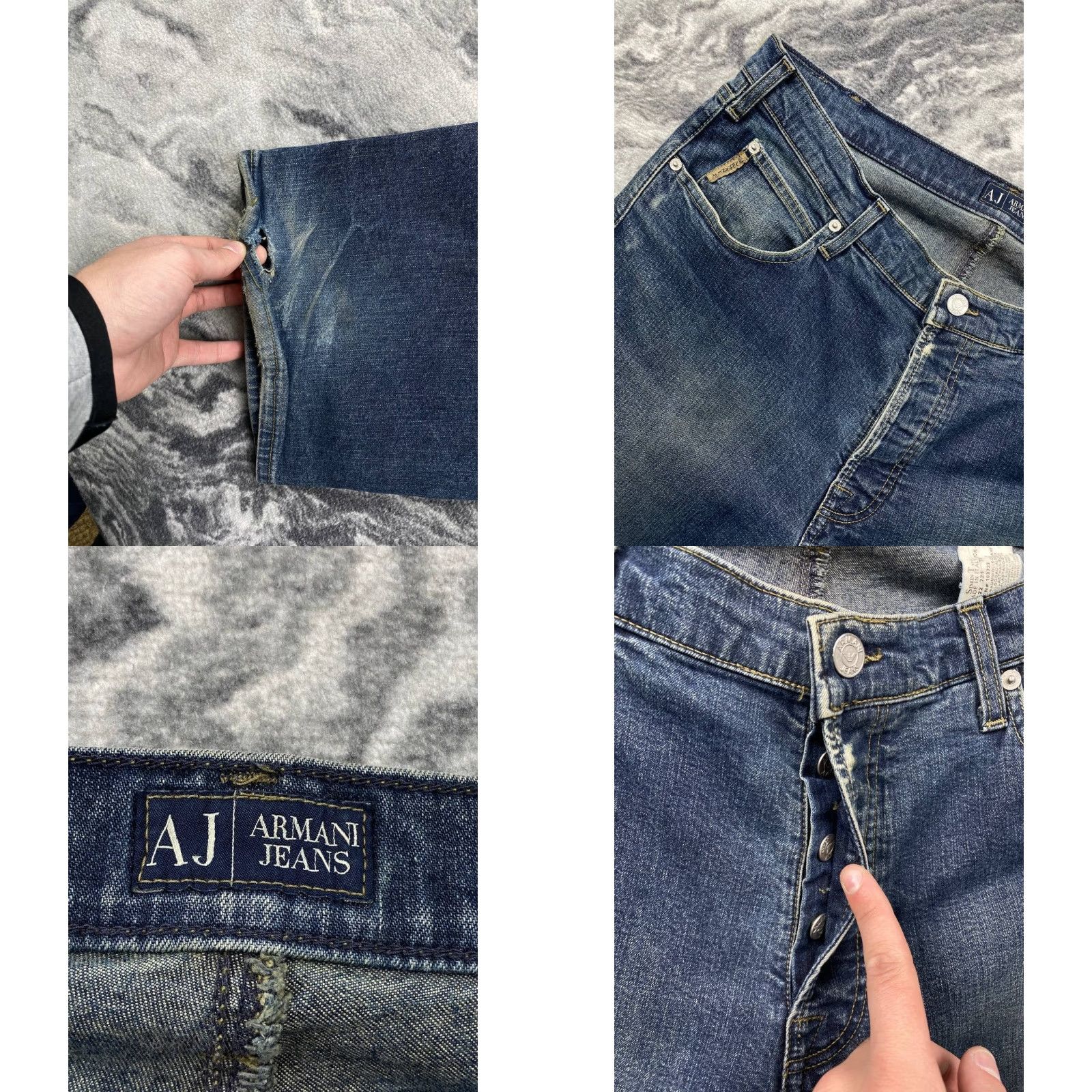 Vintage VINTAGE Armani Jeans Denim Baggy Jeans Big Logo 90s Men Blue 38 Regular Mens Jeans Size US 38 / EU 54 - 8 Thumbnail