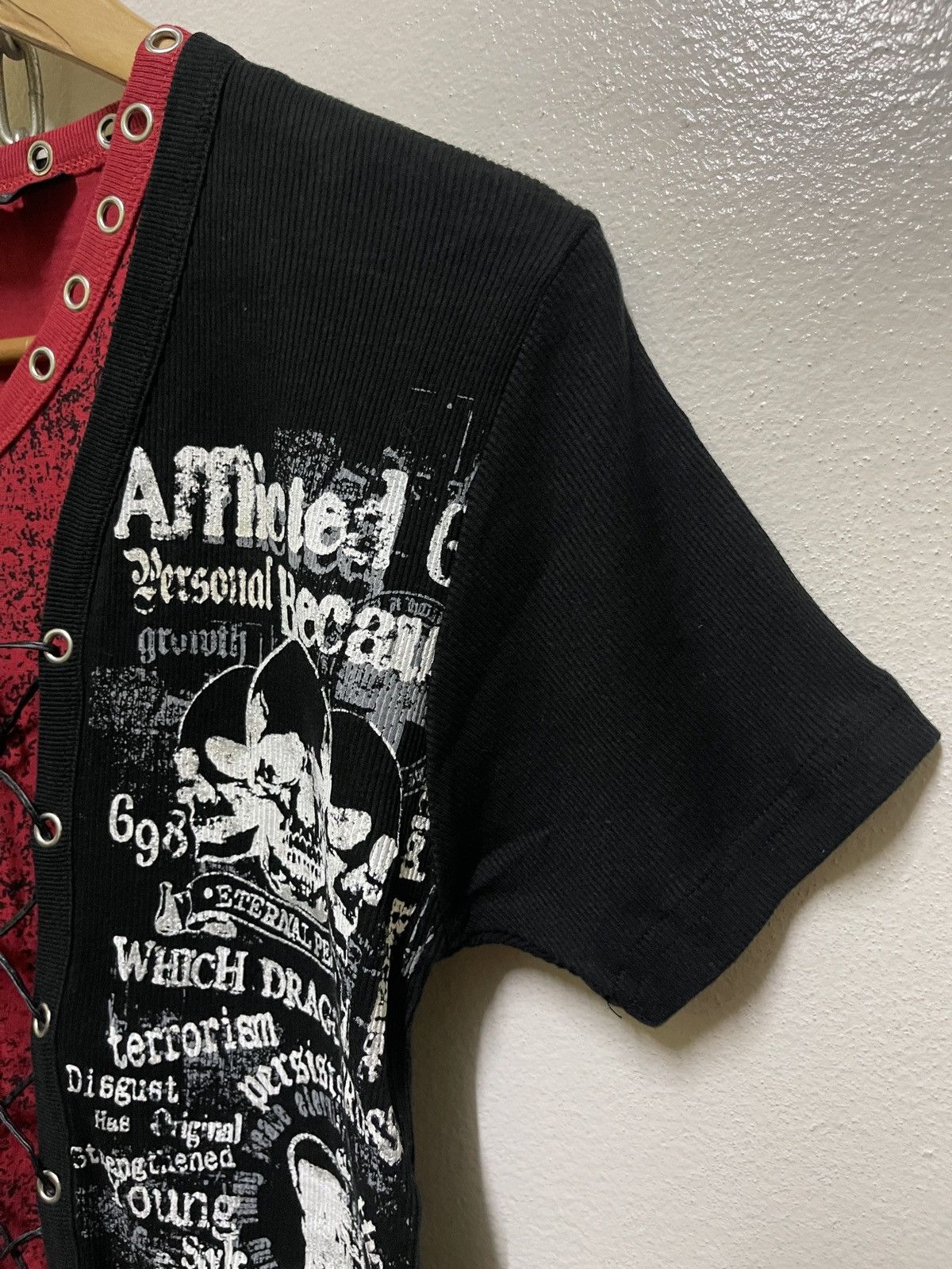 Japanese Brand Beaumere Lace Up Poem Punk T Shirt Size US L / EU 52-54 / 3 - 7 Thumbnail