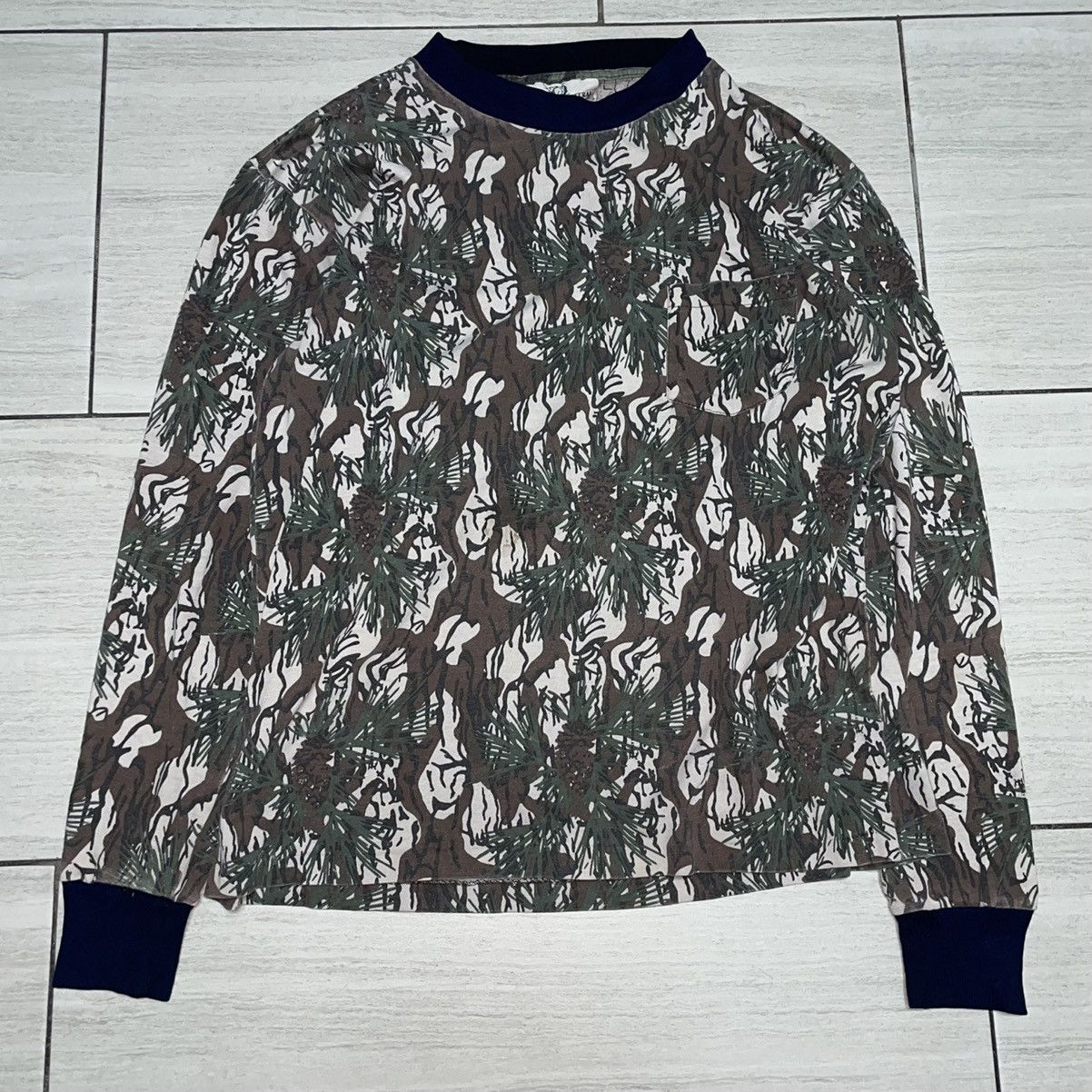Vintage Piney Woods Treebark Camo Longsleeve Size US M / EU 48-50 / 2 - 1 Thumbnail